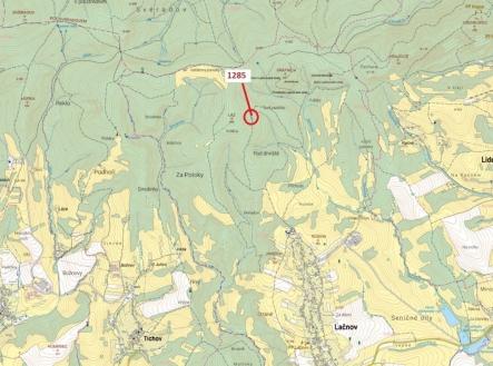 Prodej pozemku, les, 849 m²