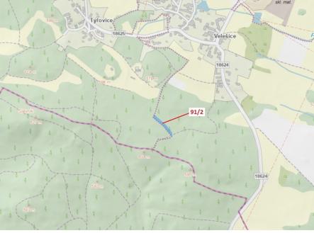 Prodej pozemku, les, 1 363 m²