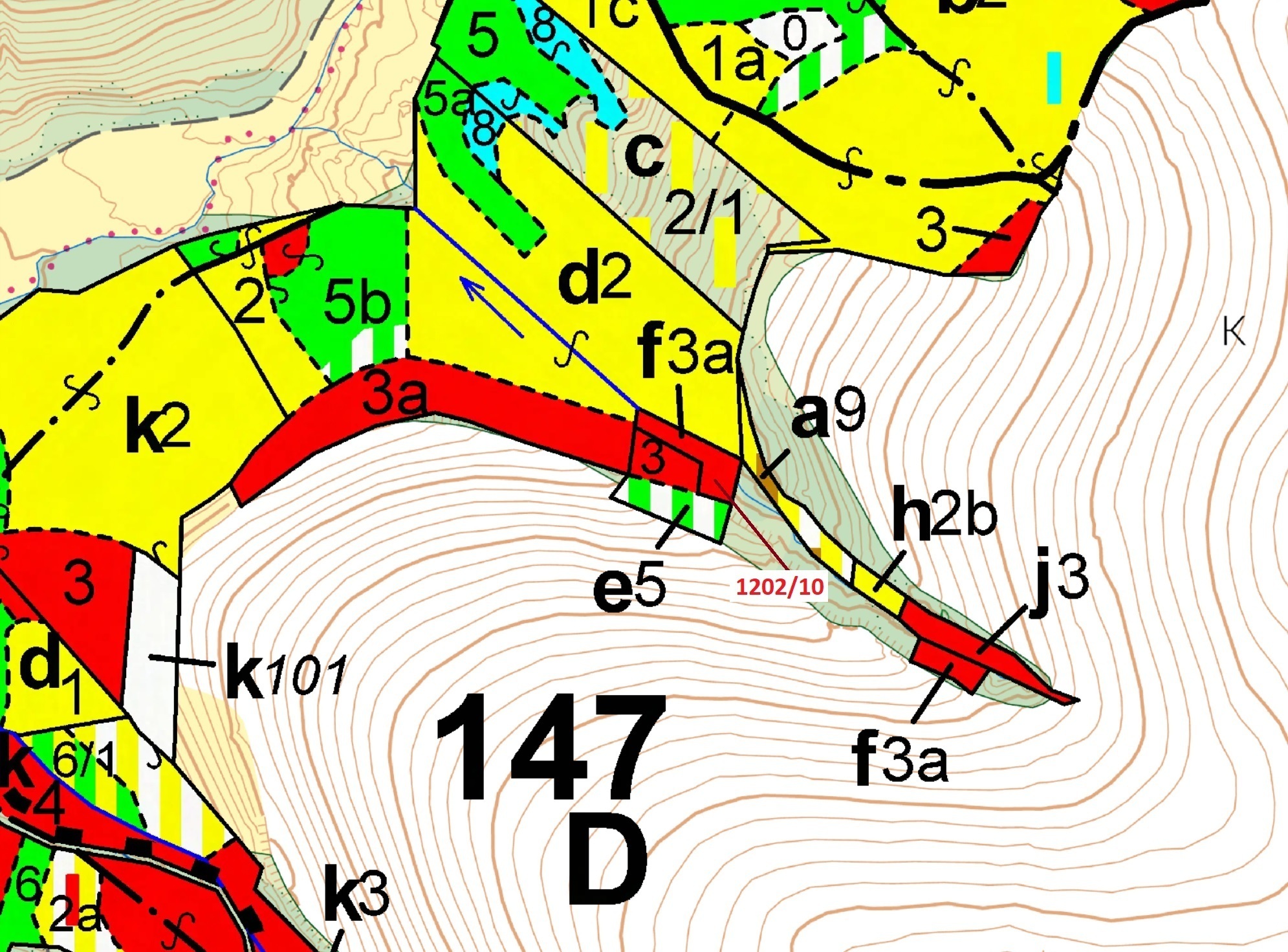 Lesní pozemek o výměře 557 m2, podíl 1/1, katastrální území Kněž u Čestína, obec Čestín, obec s rozš