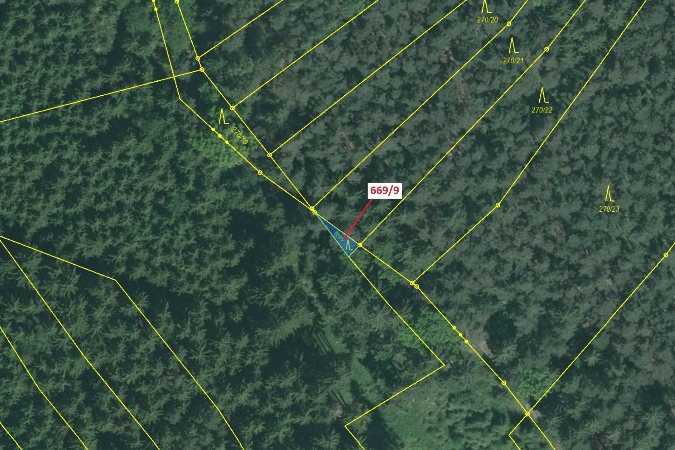 Lesní pozemek o výměře 32 m2, podíl 1/1, katastrální území Chrastavice, obec Chrastavice, obec s roz