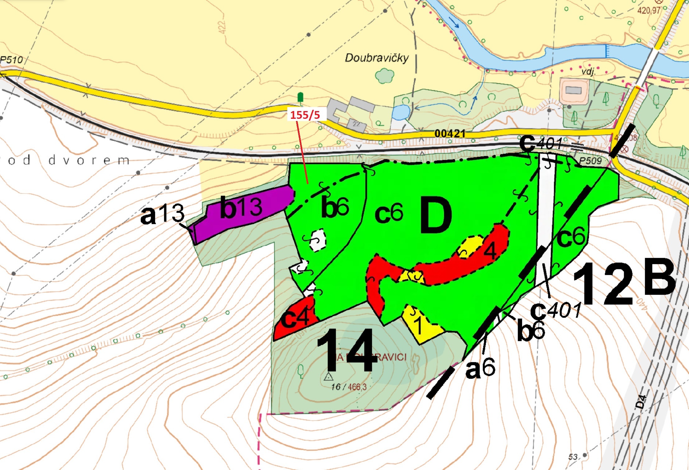 Lesní pozemek o výměře 11 172 m2, podíl 1/1, katastrální území Horní Nerestce, obec Nerestce, obec s