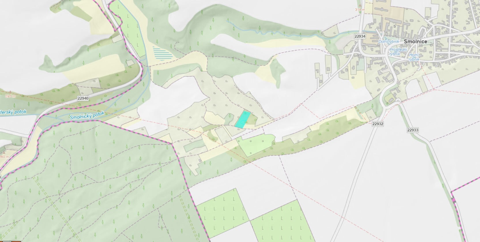 id. podíl 3/4 pozemků v k.ú. Smolnice u Loun, okres Louny