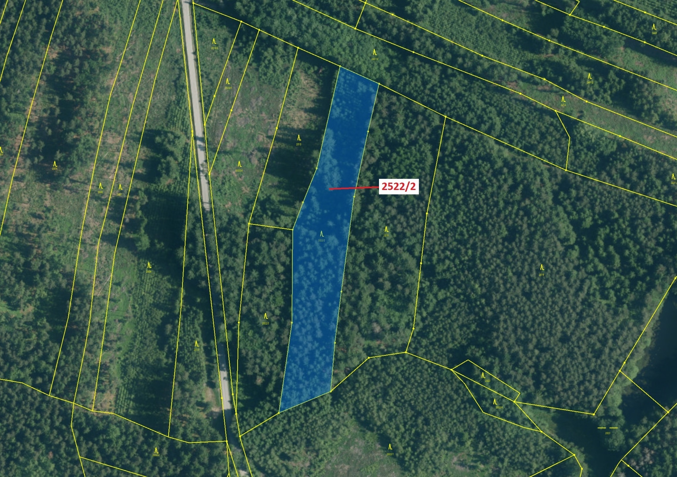 Lesní pozemek o výměře 8933 m2, podíl 1/1, katastrální území Kunžak, obec Kunžak, obec s rozšířenou 