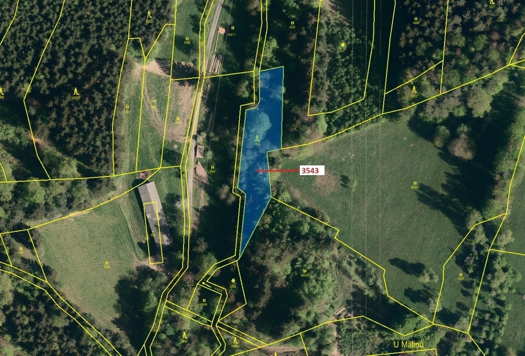 Lesní pozemek o výměře 1866 m2, podíl 1/1, katastrální území Zděchov, obec Zděchov, obec s rozšířeno