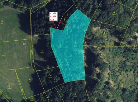 Prodej pozemku, les, 3 744 m²