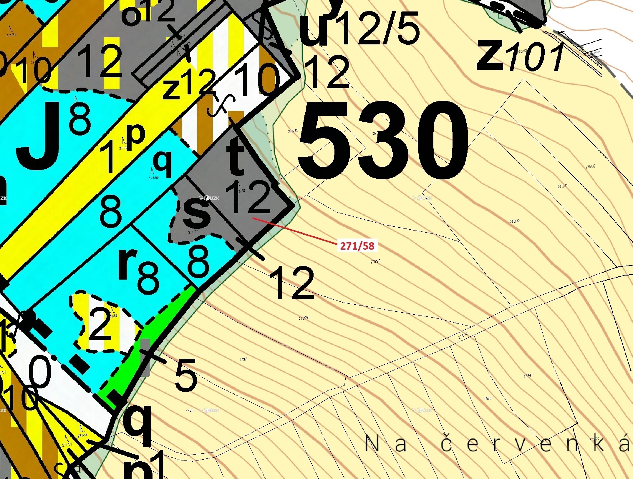 Lesní pozemek o výměře 2102 m2, podíl 1/1, katastrální území Milavče, obec Milavče, obec s rozšířeno