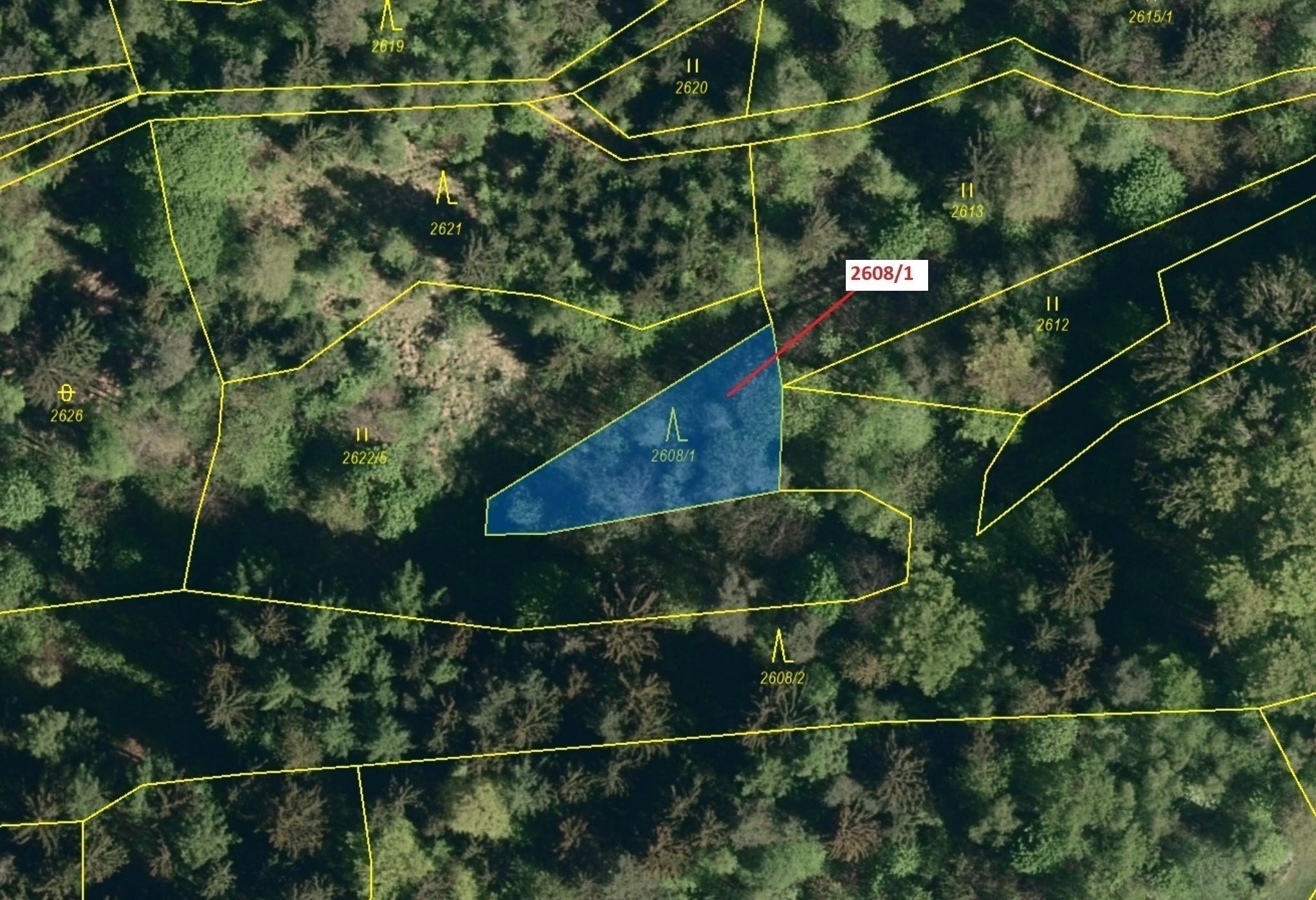 Lesní pozemek o výměře 481 m2, podíl 1/1, katastrální území Zděchov, obec Zděchov, obec s rozšířenou