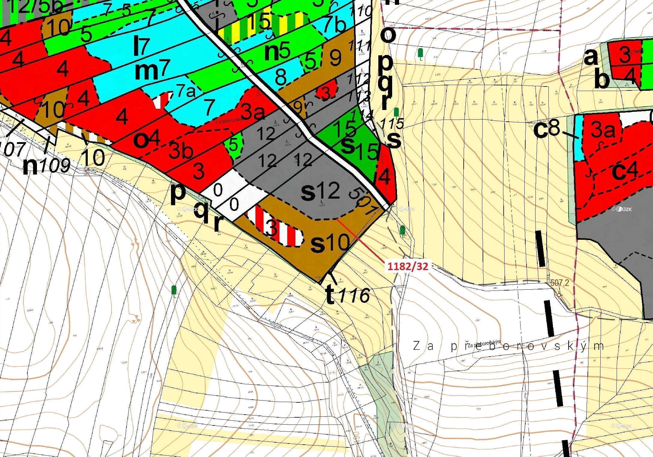 Lesní pozemek o výměře 16 134 m2, podíl 1/1, katastrální území Přeborov, obec Přeborov, obec s rozší