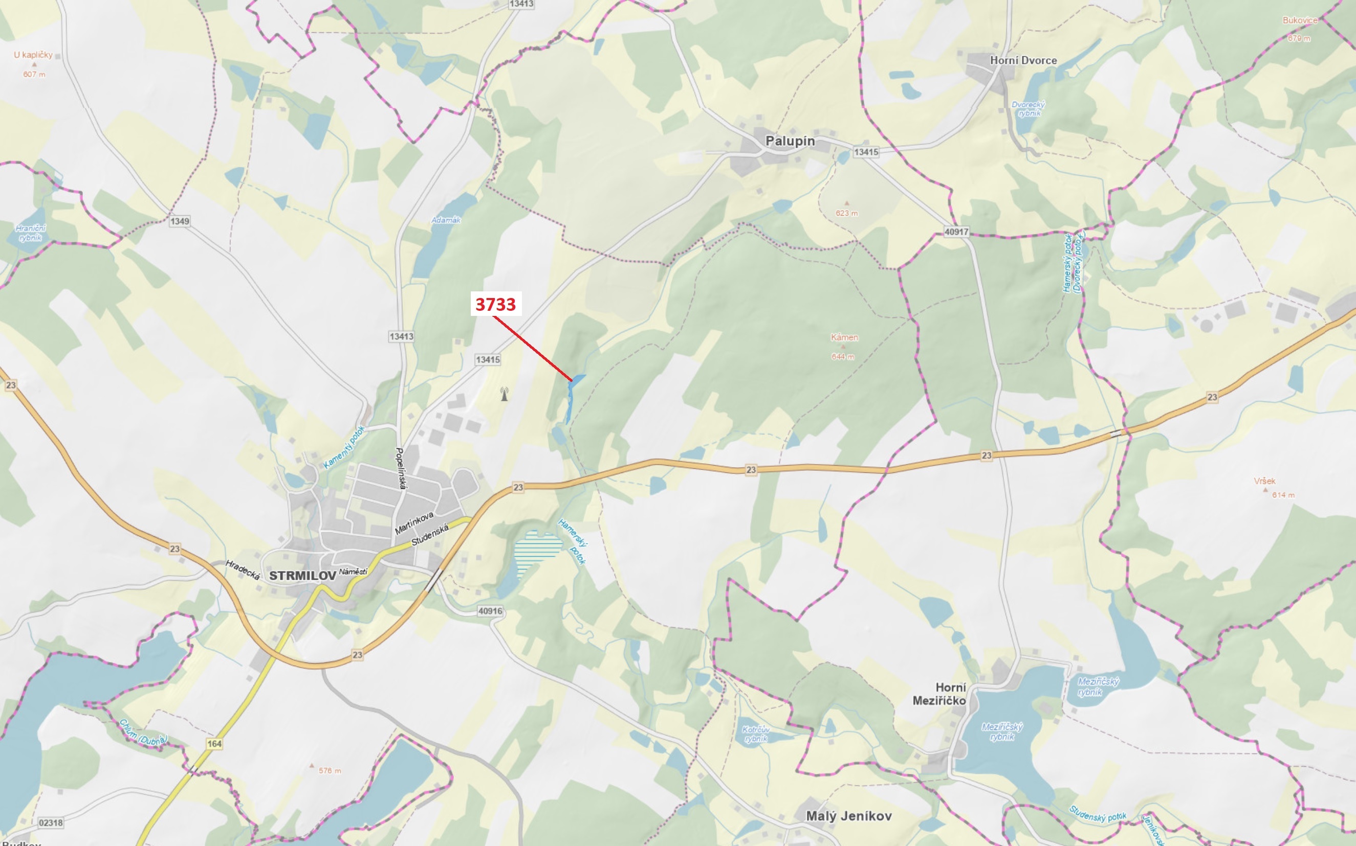 Trvalý travní porost o výměře 4435 m2, podíl 1/1, katastrální území Strmilov, obec Strmilov, obec s 