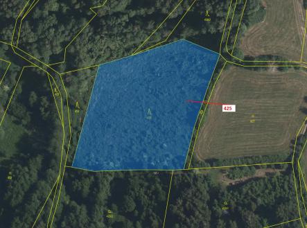 Prodej pozemku, les, 7 499 m²