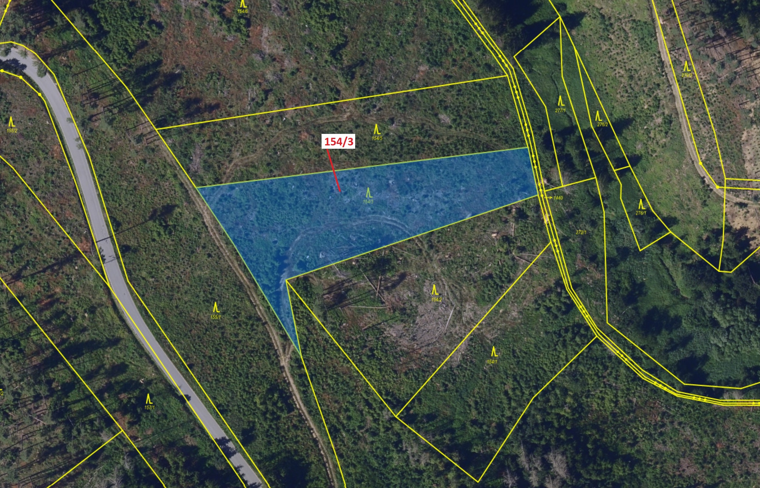 Lesní pozemek o výměře 5060 m2, podíl 1/1, katastrální území Macourov, obec Žižkovo Pole, obec s roz