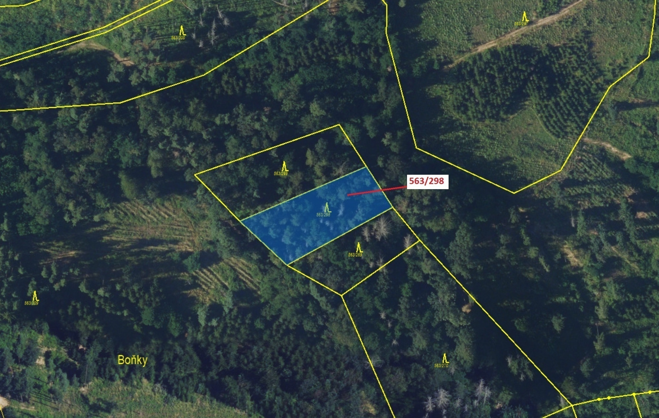 Lesní pozemek o výměře 1372 m2, podíl 1/1, katastrální území Spešov, obec Spešov, obec s rozšířenou 