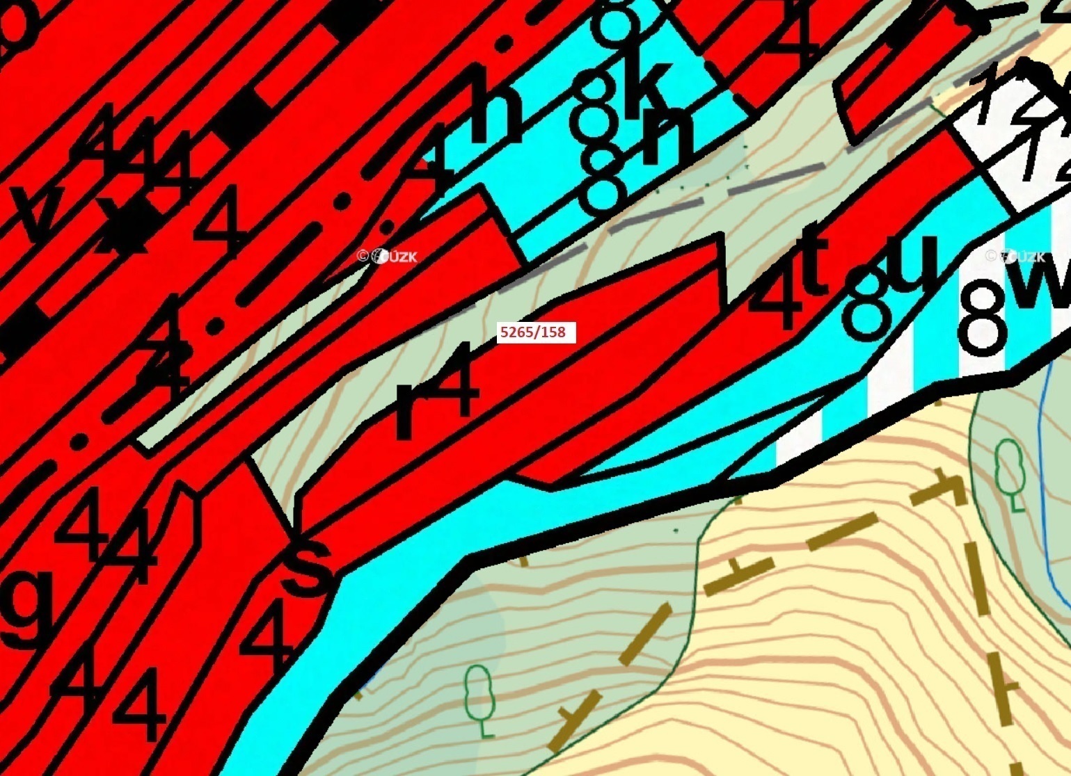 Lesní pozemek o výměře 1065 m2, podíl 1/1, katastrální území Strání, obec Strání, obec s rozšířenou 