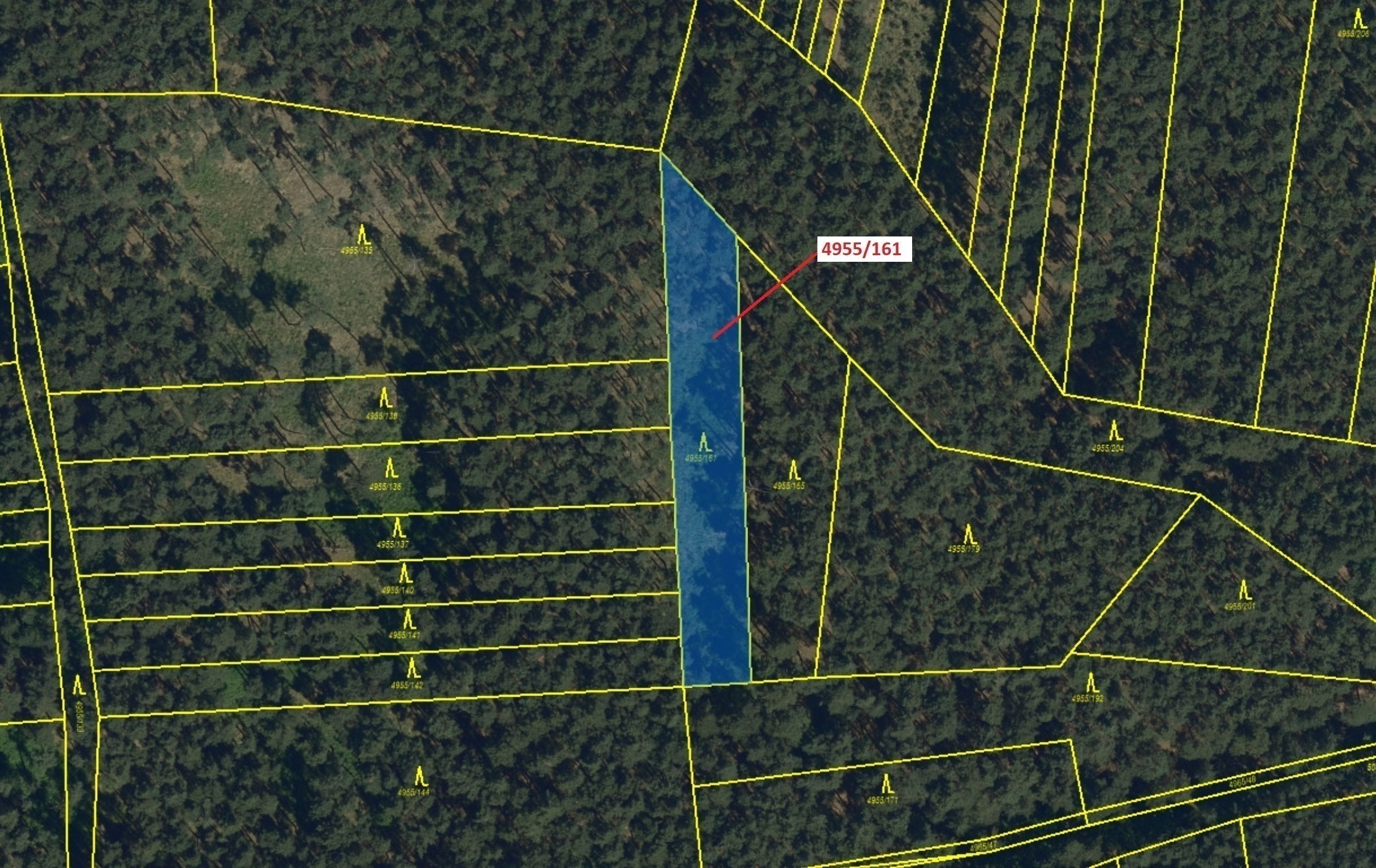 Lesní pozemek o výměře 1702 m2, podíl 1/1, katastrální území Vracov, obec Vracov, obec s rozšířenou 