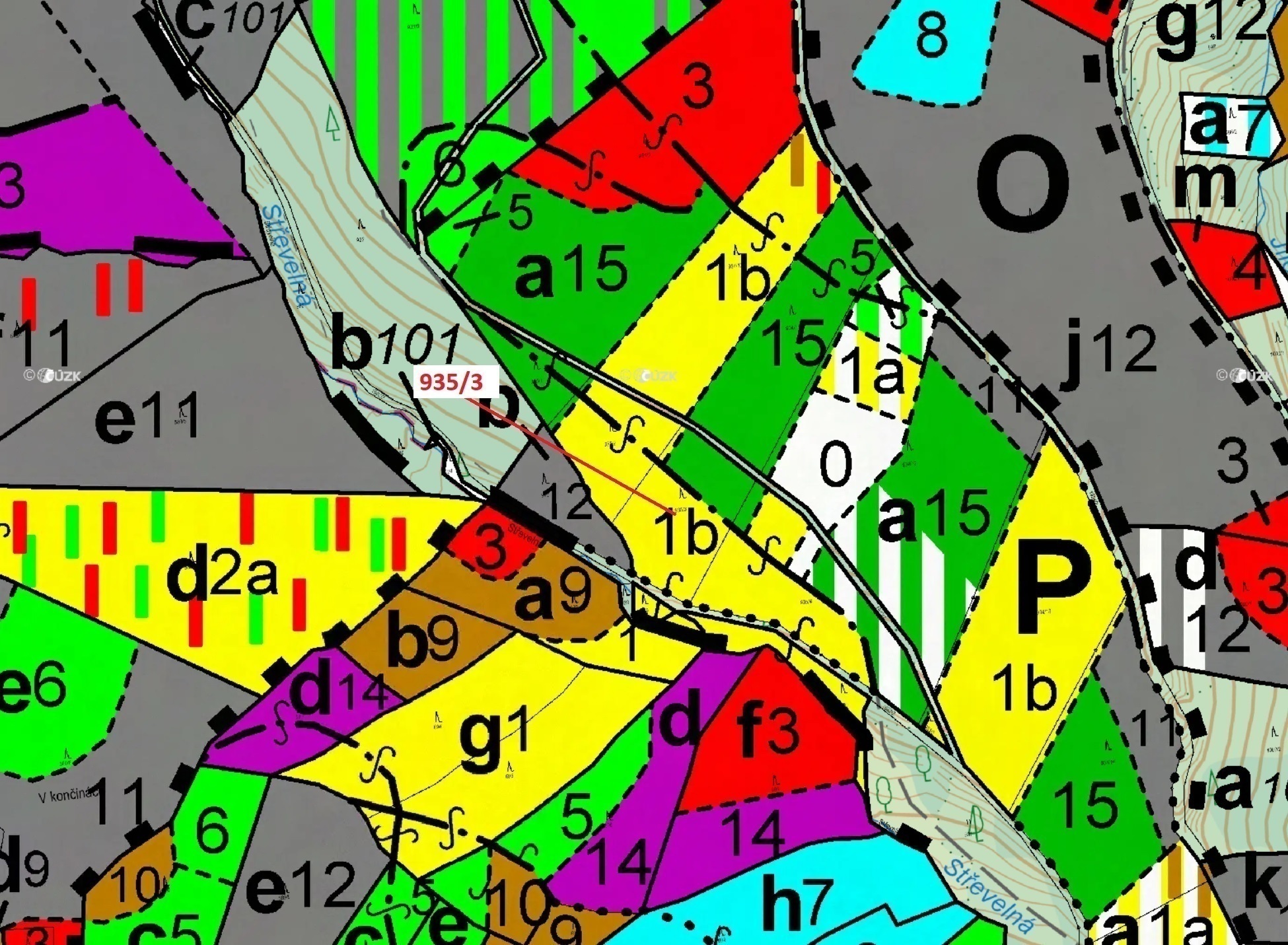 Lesní pozemek o výměře 2 349 m2, podíl 1/1, katastrální území Jílové u Držkova, obec Jílové u Držkov
