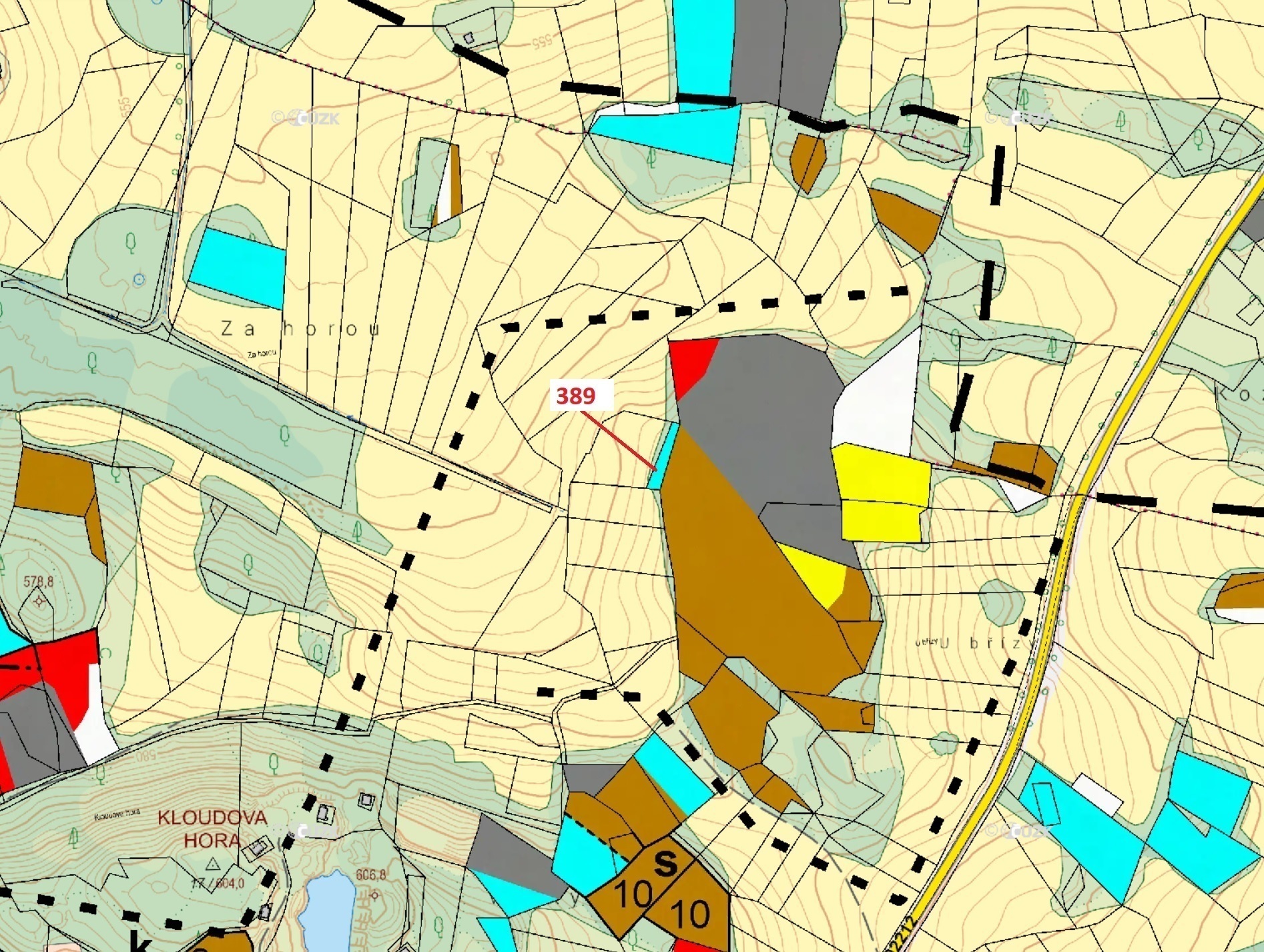 Lesní pozemek o výměře 332 m2, podíl 1/1, katastrální území Zavlekov, obec Zavlekov, obec s rozšířen