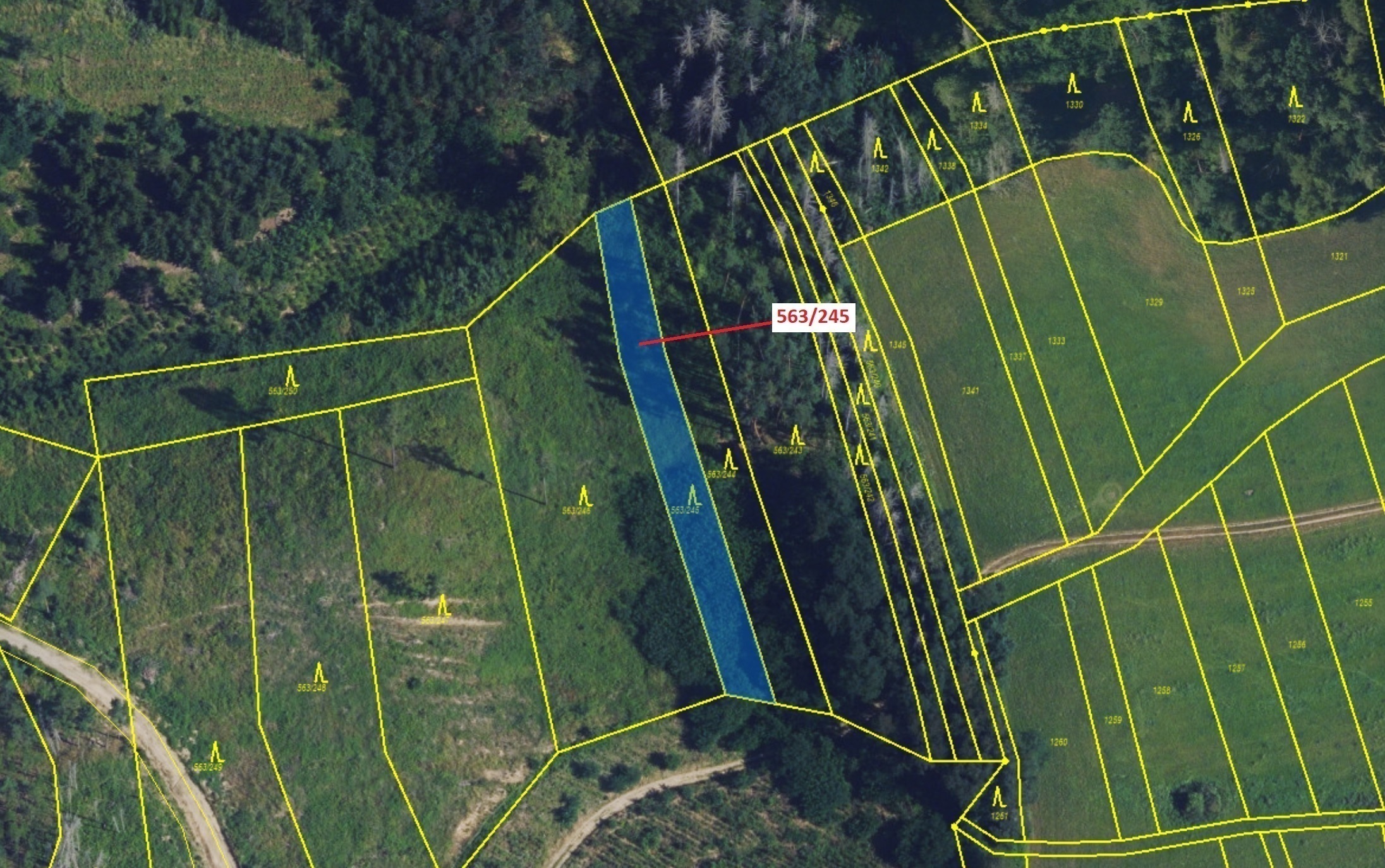 Lesní pozemek o výměře 1009 m2, podíl 1/1, katastrální území Spešov, obec Spešov, obec s rozšířenou 