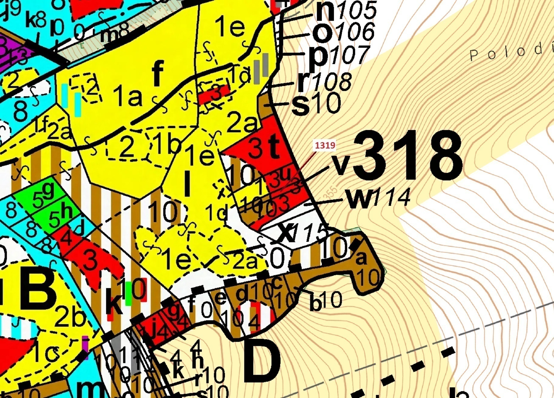 Lesní pozemek o výměře 316 m2, podíl 1/1, katastrální území Spešov, obec Spešov, obec s rozšířenou p