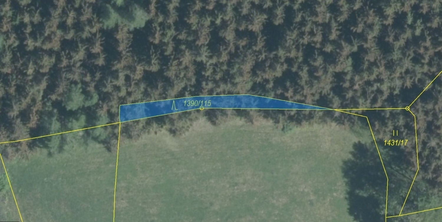 Lesní pozemek o výměře 200 m2, podíl 1/1, katastrální území Zděchov, obec Zděchov, obec s rozšířenou