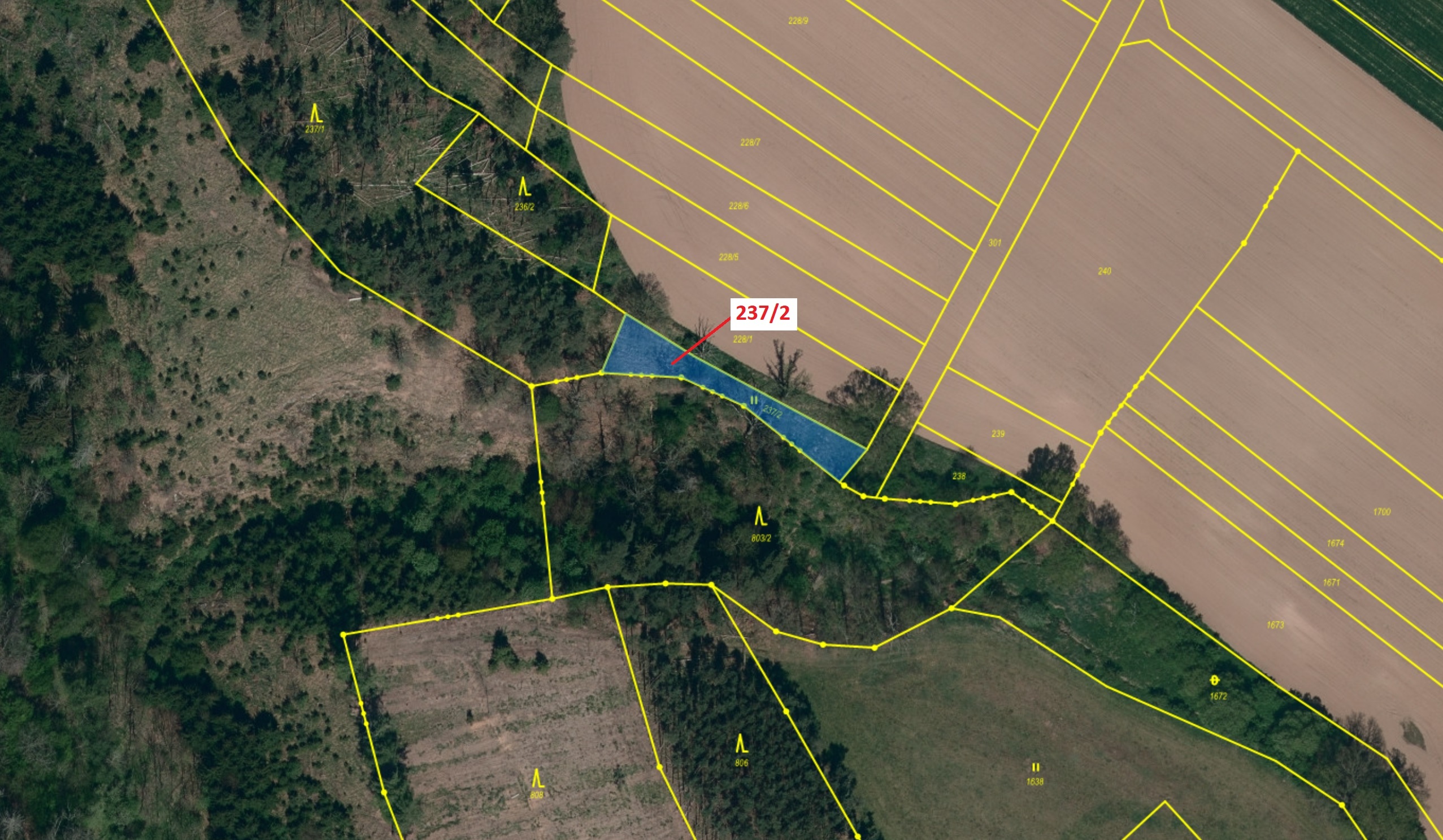 Trvalý travní porost o výměře 510 m2, podíl 1/1, katastrální území Čikov, obec Čikov, obec s rozšíře