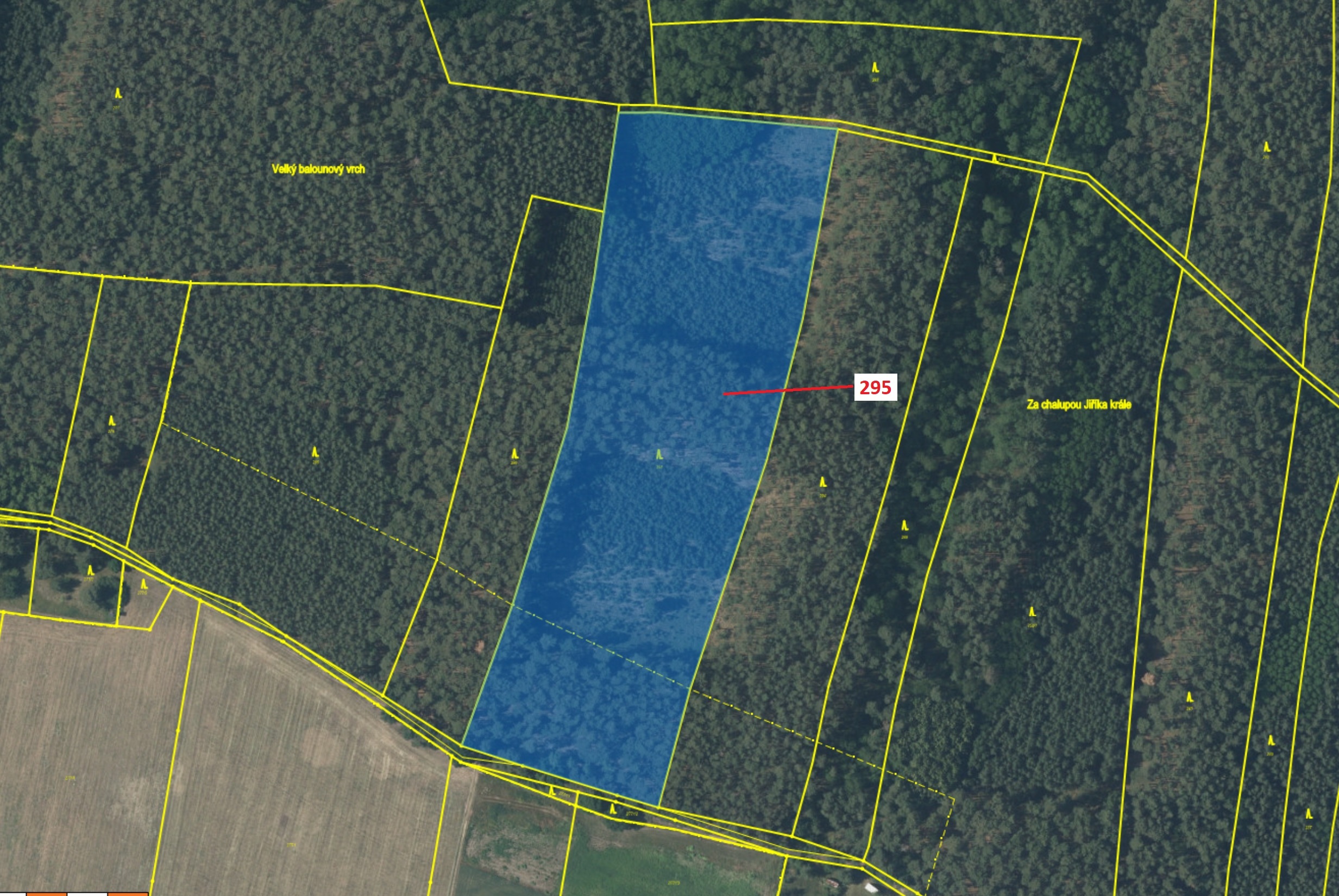 Lesní pozemek o výměře 33 642 m2, podíl 1/1, katastrální území Libotenice, obec Libotenice, obec s r