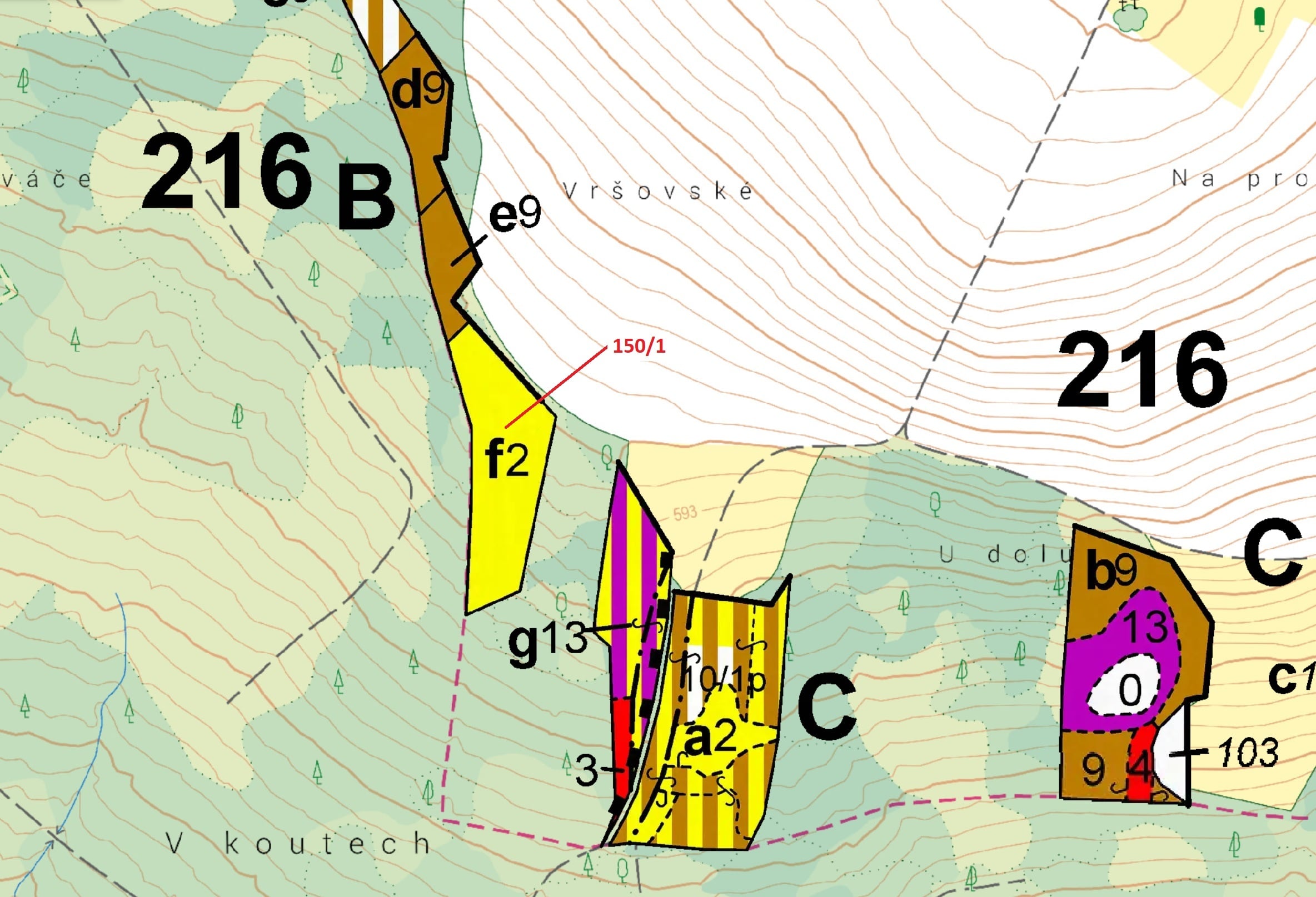 Lesní pozemek o výměře 6169 m2, podíl 1/1, katastrální území Krásné, obec Krásné, obec s rozšířenou 