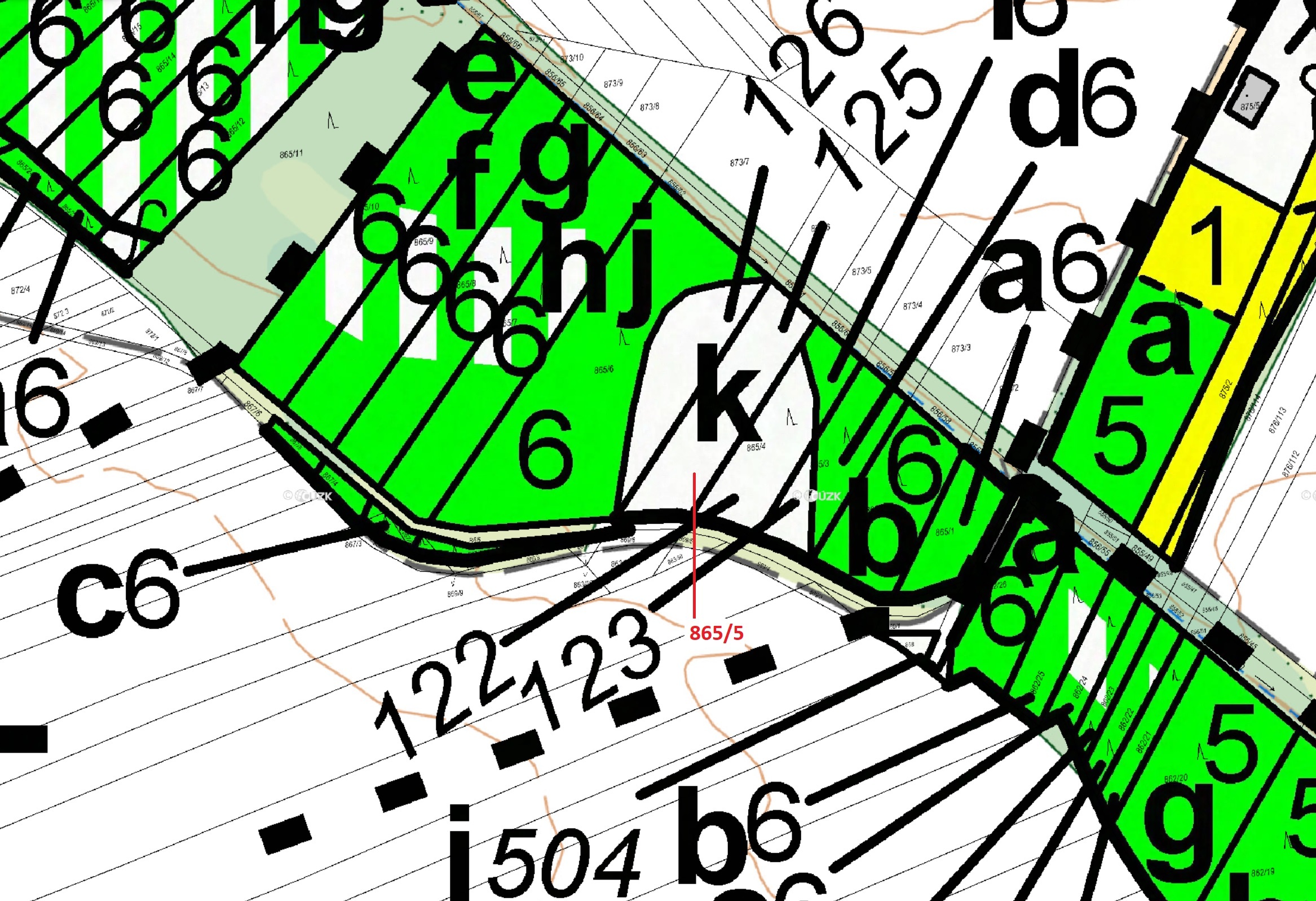 Lesní pozemky o výměře 968 m2, podíl 1/1, katastrální území Přísnotice, obec Přísnotice, obec s rozš
