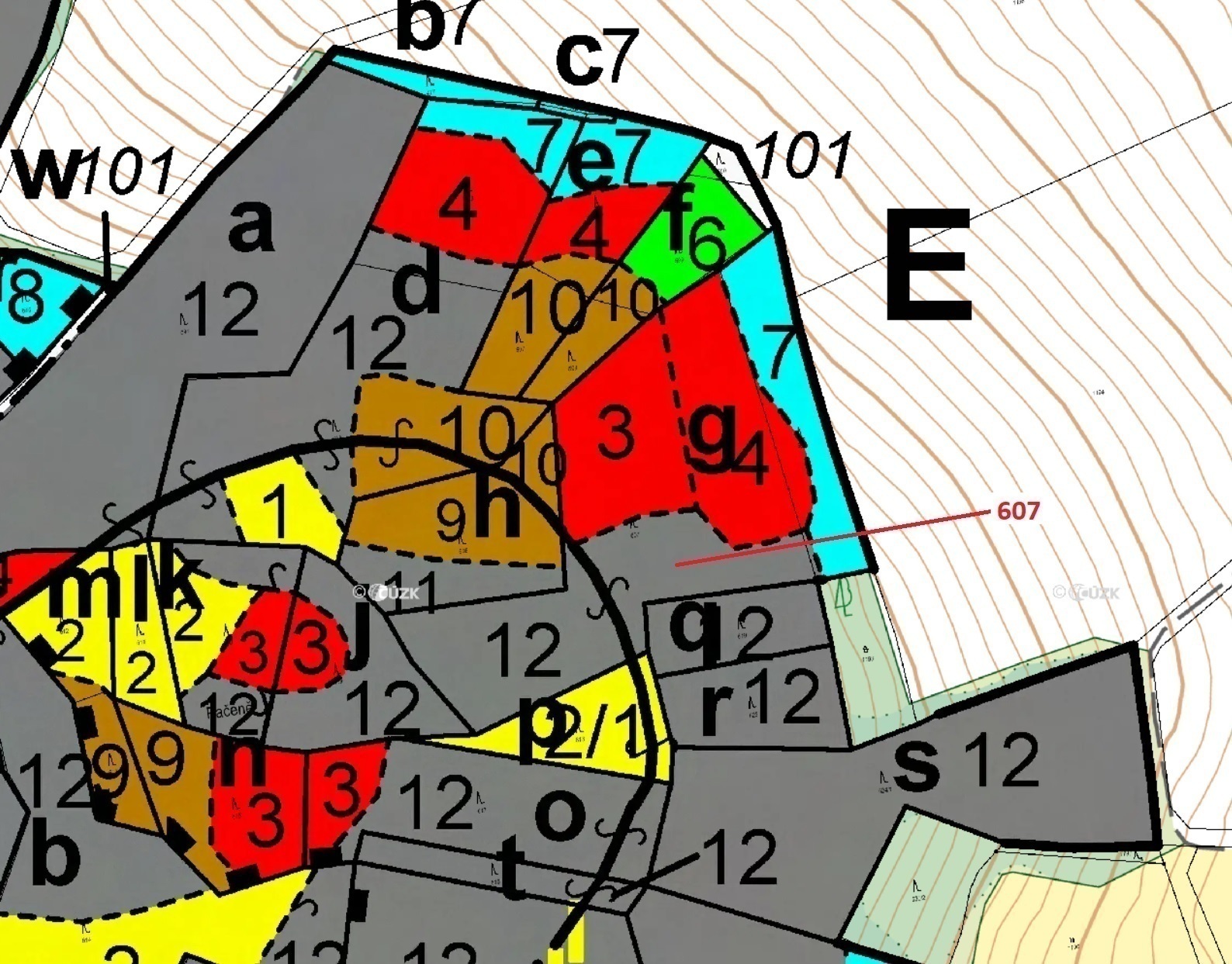 Lesní pozemek o výměře 10 437 m2, podíl 1/1, katastrální území Kuřimany, obec Kuřimany, obec s rozší