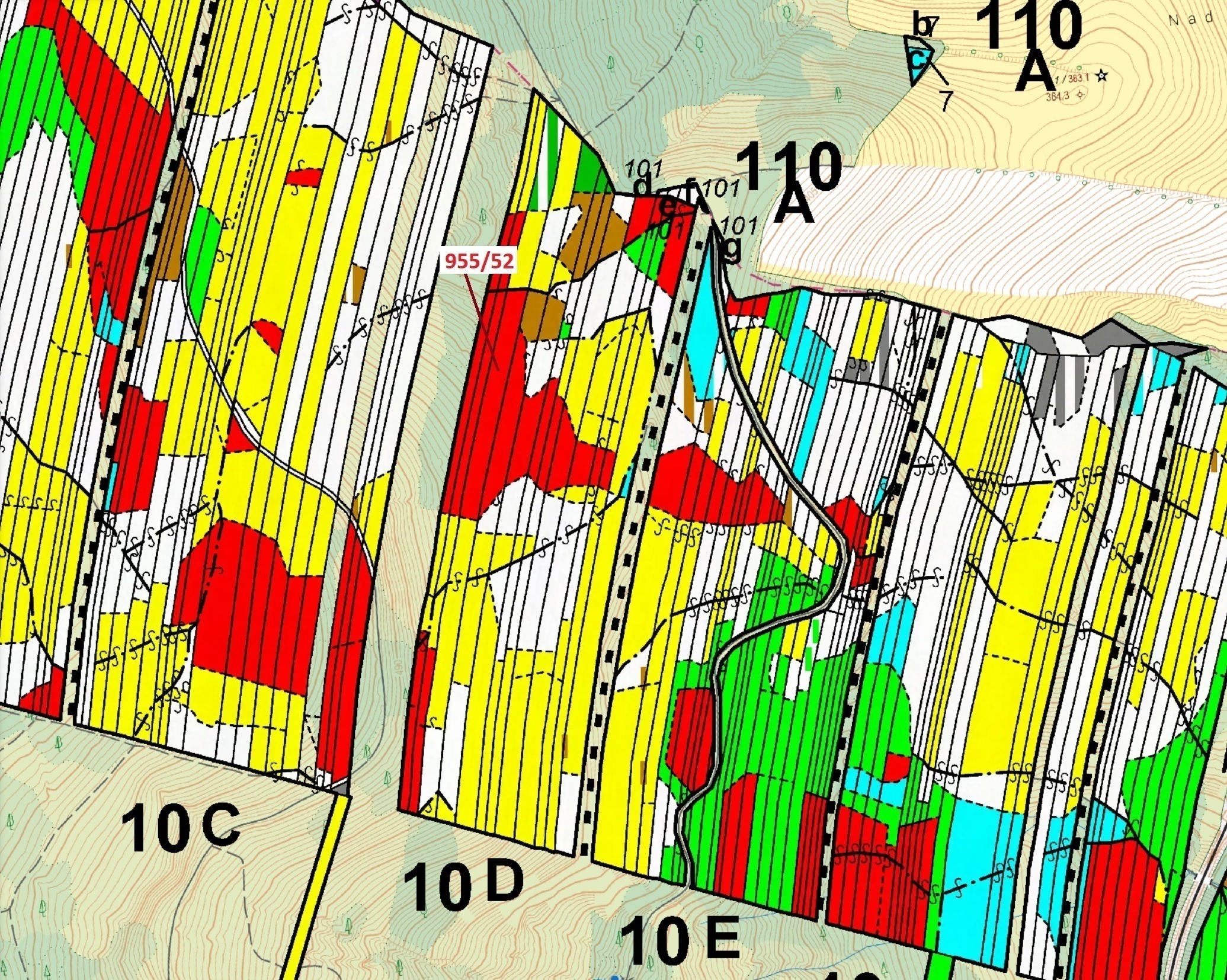 Lesní pozemek o výměře 12 014 m2, podíl 1/1, katastrální území Nová Hradečná, obec Nová Hradečná, ob