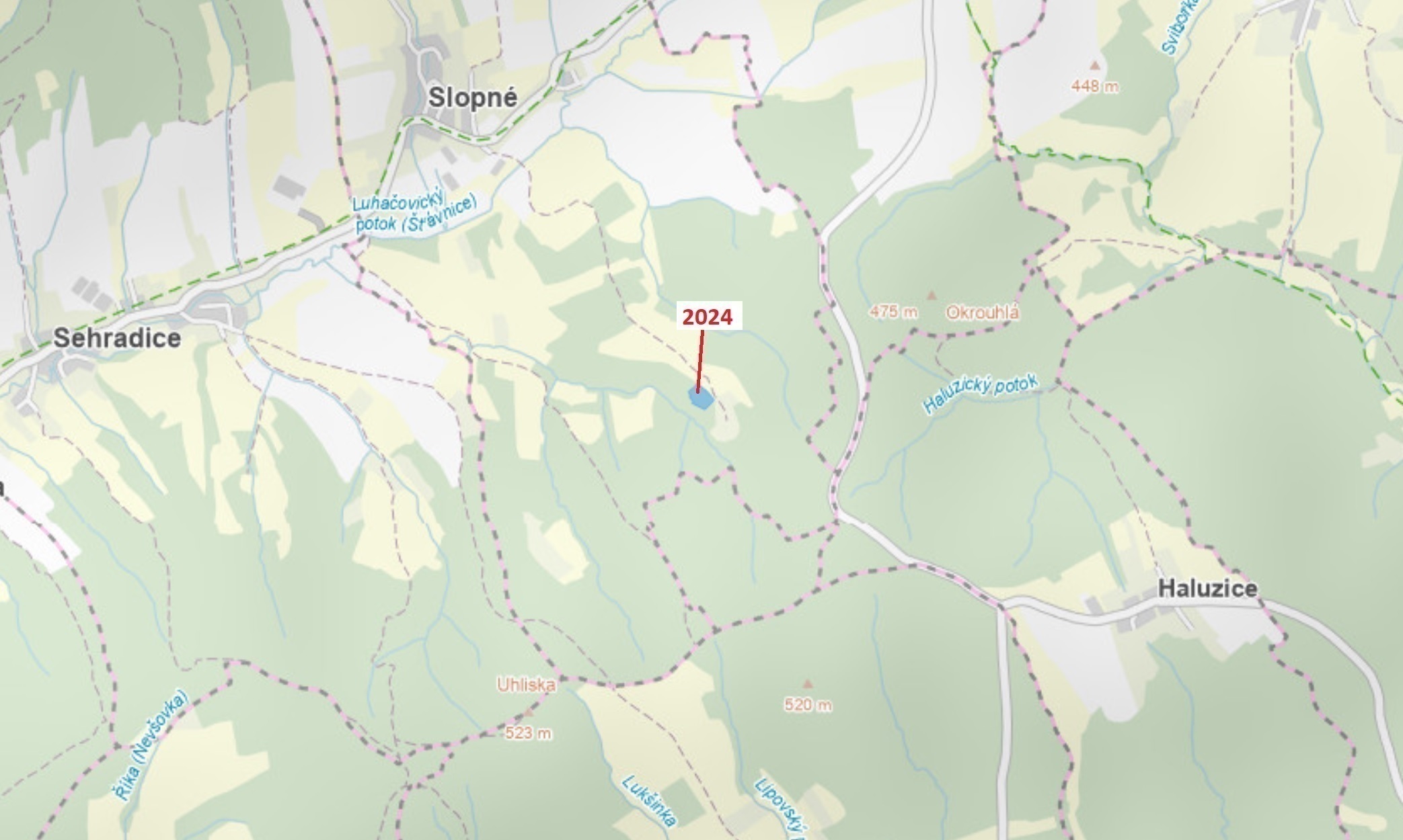 Lesní pozemek o výměře 8536 m2, podíl 1/1, katastrální území Slopné, obec Slopné, obec s rozšířenou 