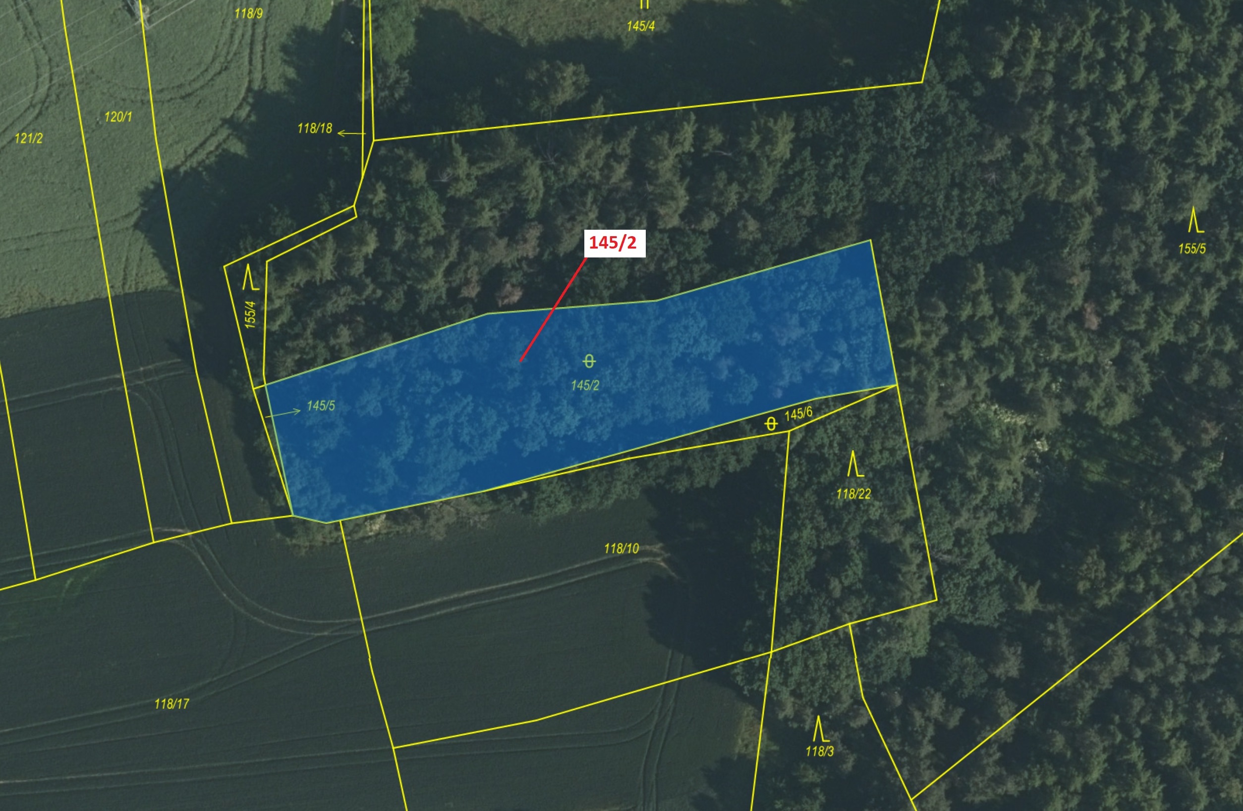 Ostatní plocha o výměře 2436 m2, podíl 1/1, katastrální území Horní Nerestce, obec Nerestce, obec s 