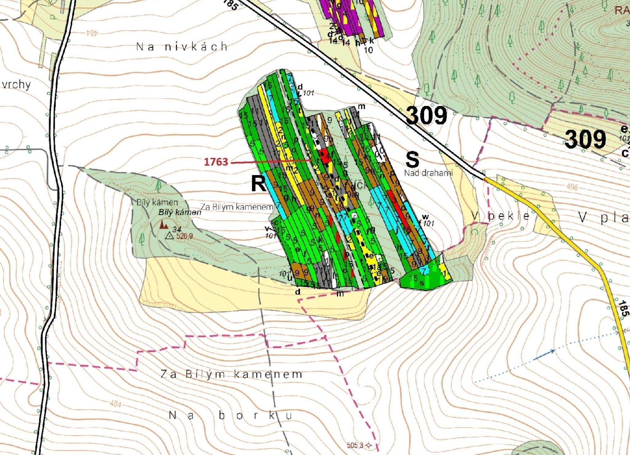 Lesní pozemek o výměře 7329 m2, podíl 1/1, katastrální území Koloveč, obec Koloveč, obec s rozšířeno