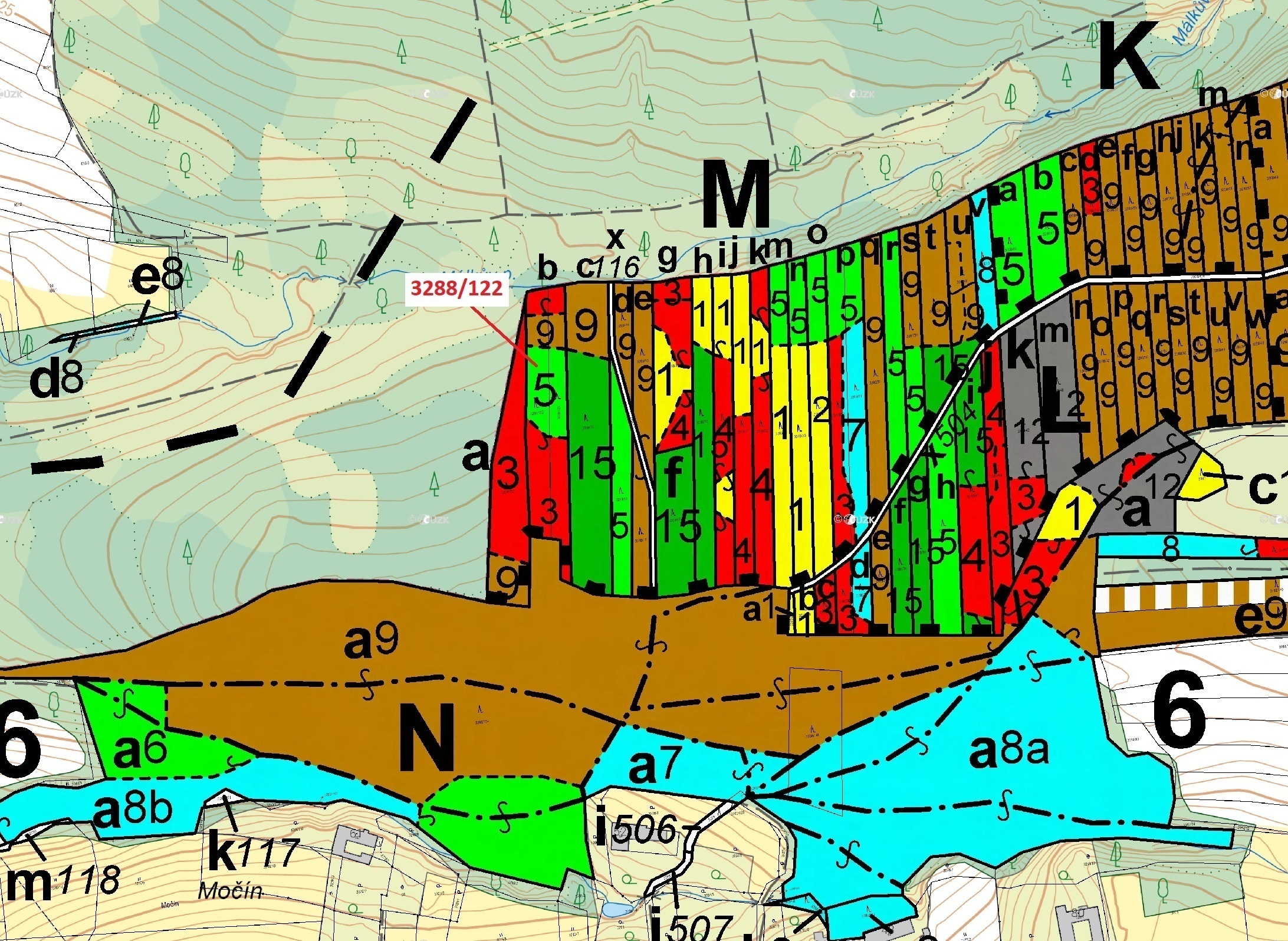 Lesní pozemek o výměře 1942 m2, podíl 1/1, katastrální území Hosty, obec Hosty, obec s rozšířenou pů