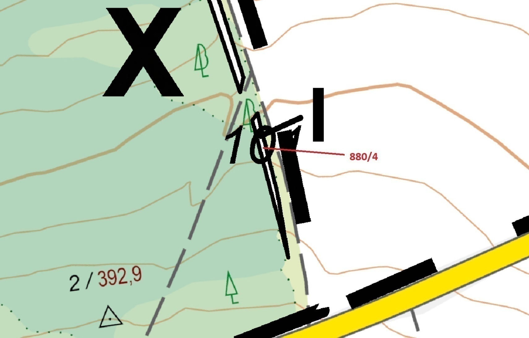 Lesní pozemek o výměře 130 m2, podíl 1/1, katastrální území Nynice, obec Hromnice, obec s rozšířenou