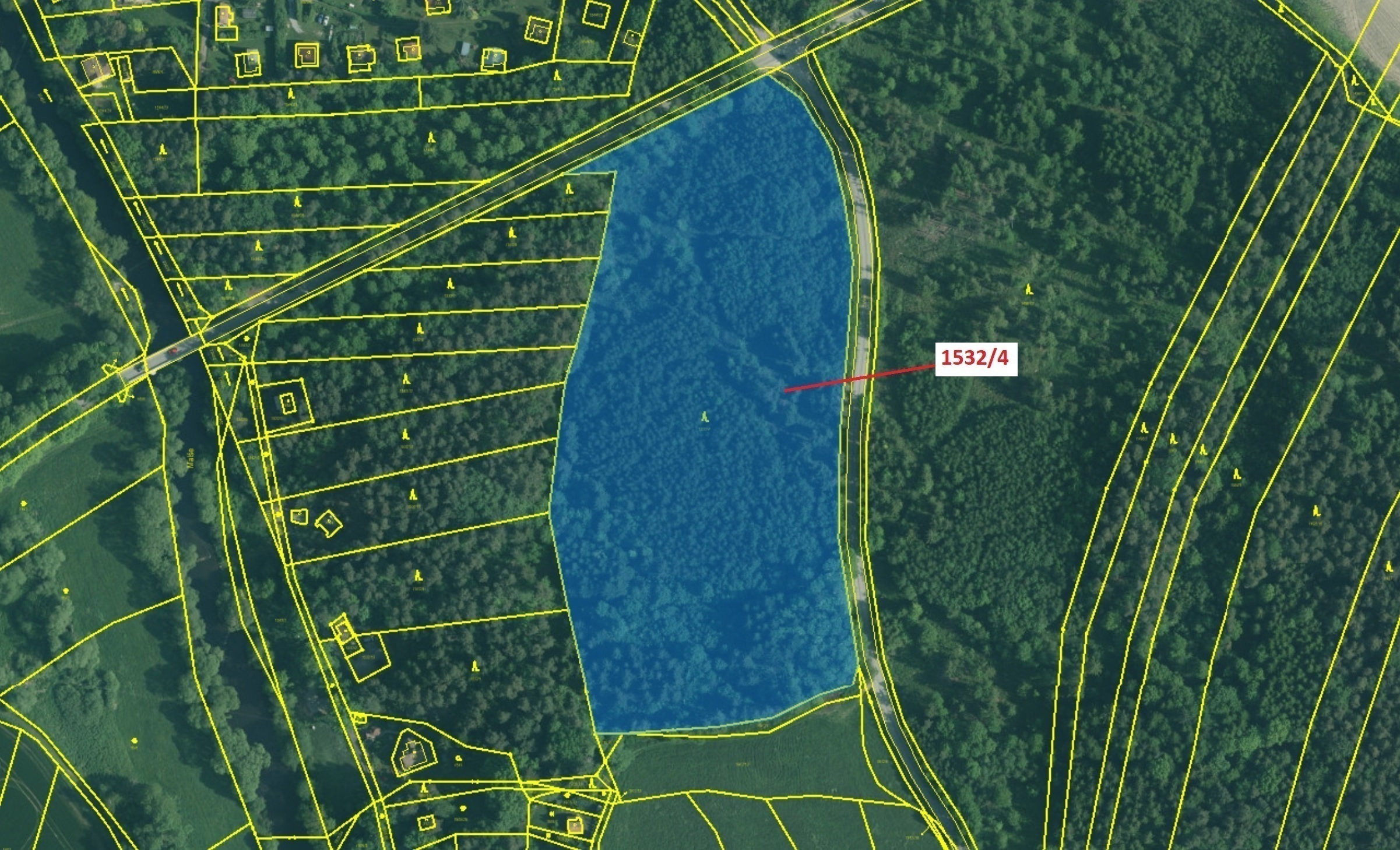 Lesní pozemek o výměře 34 065 m2, podíl 1/1, katastrální území Dolní Stropnice, obec Římov, obec s r