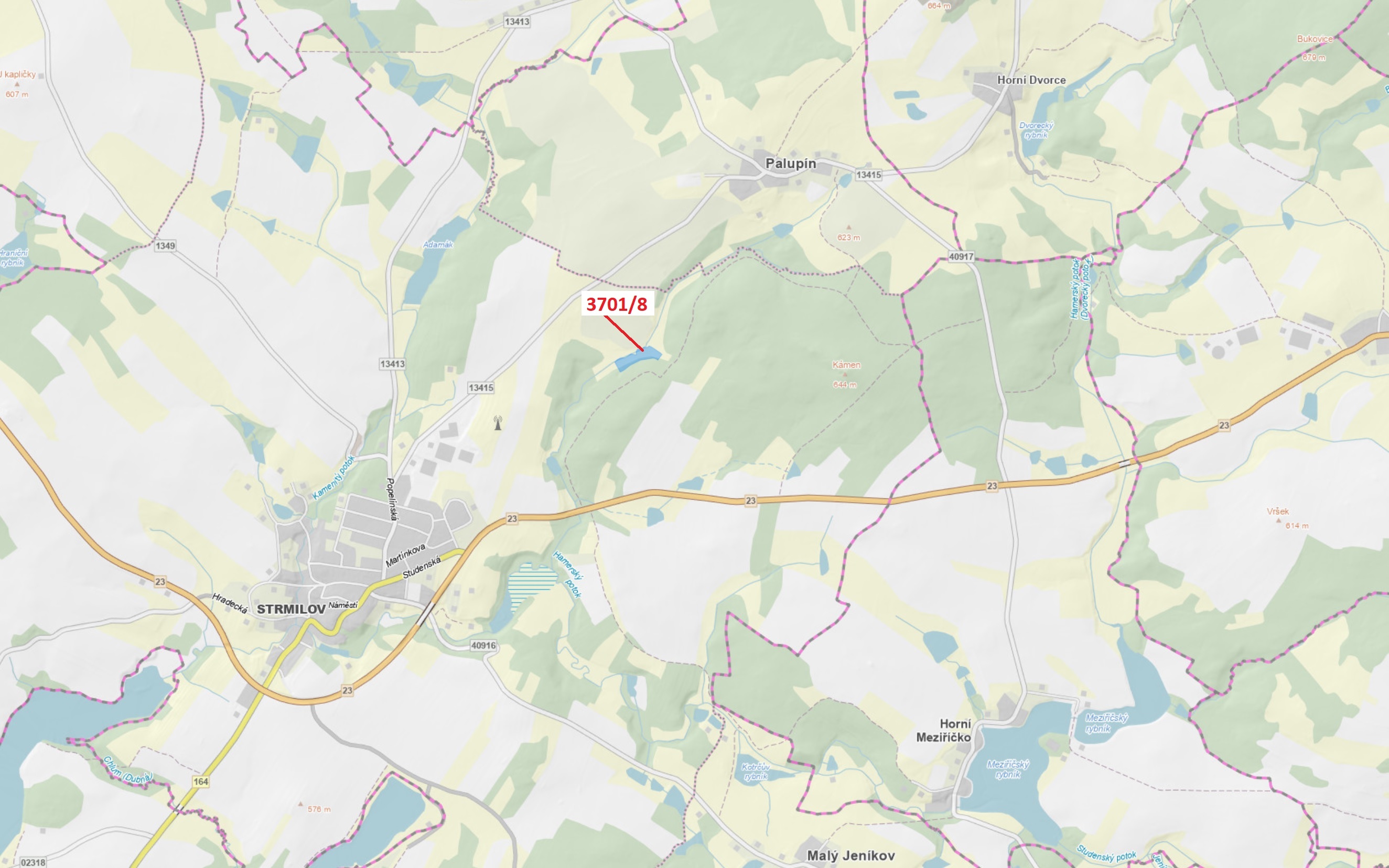 Trvalý travní porost o výměře 11 093 m2, podíl 1/1, katastrální území Strmilov, obec Strmilov, obec 