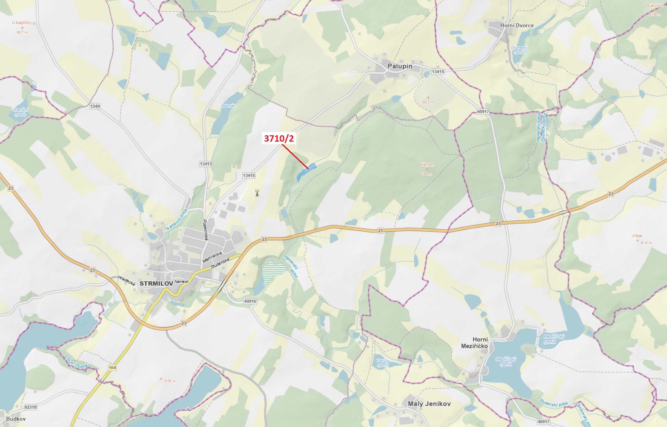 Trvalý travní porost o výměře 9096 m2, podíl 1/1, katastrální území Strmilov, obec Strmilov, obec s 