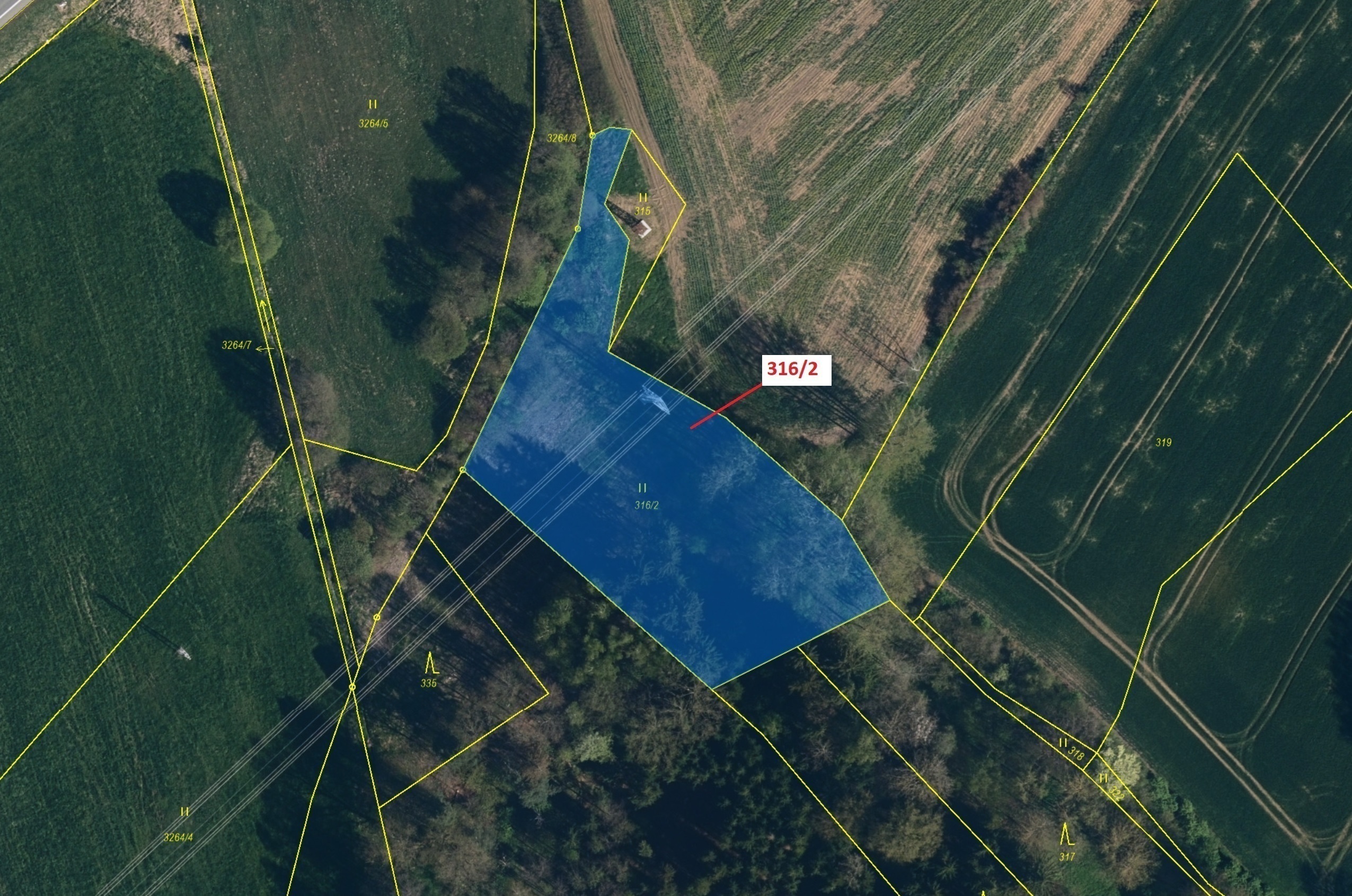 Trvalý travní porost o výměře 3211 m2, podíl 1/1, katastrální území Olešná u Pelhřimova, obec Olešná