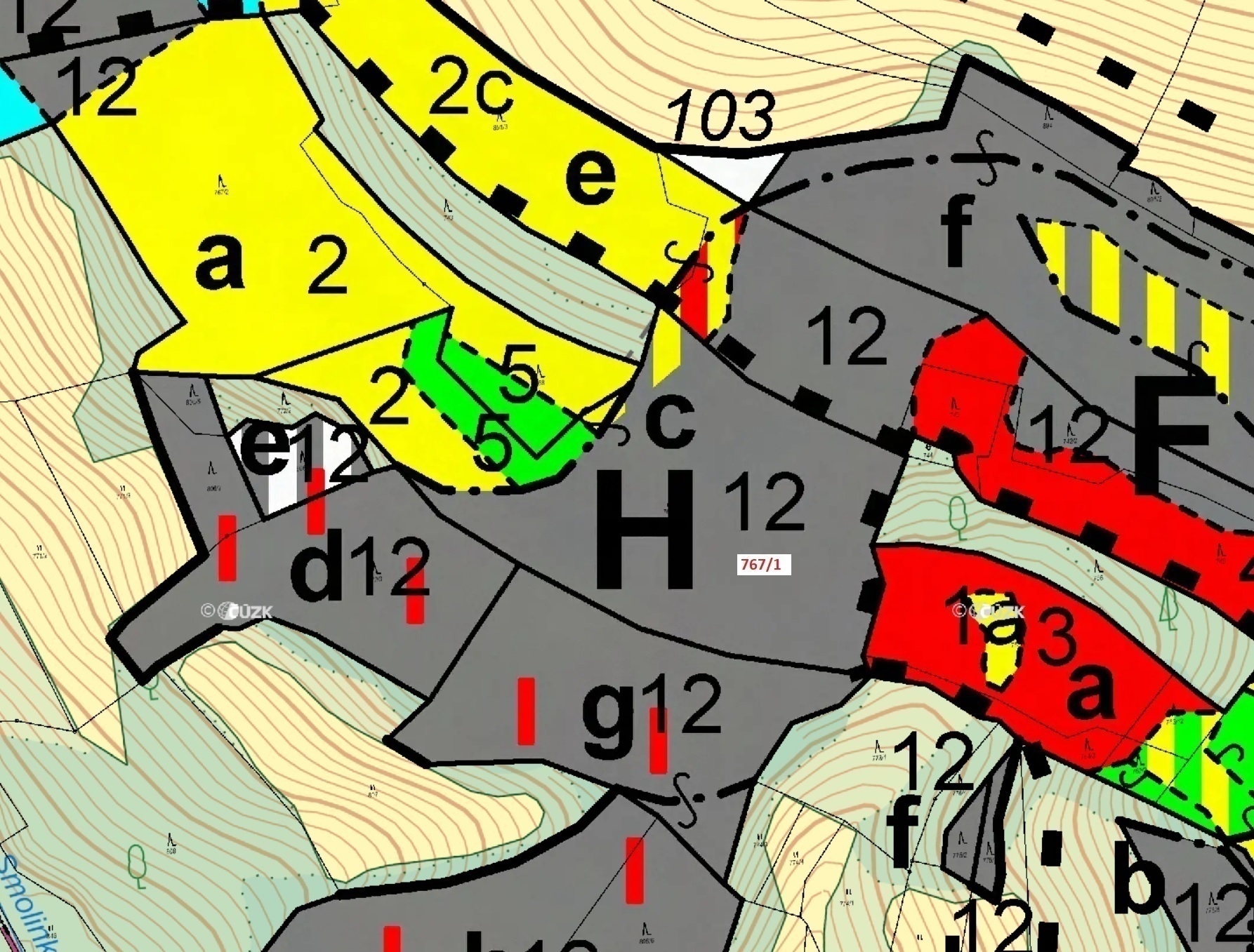 Lesní pozemek o výměře 12 637 m2, podíl 1/1, katastrální území Lačnov, obec Lačnov, obec s rozšířeno