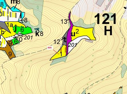 Prodej pozemku, les, 2 802 m²