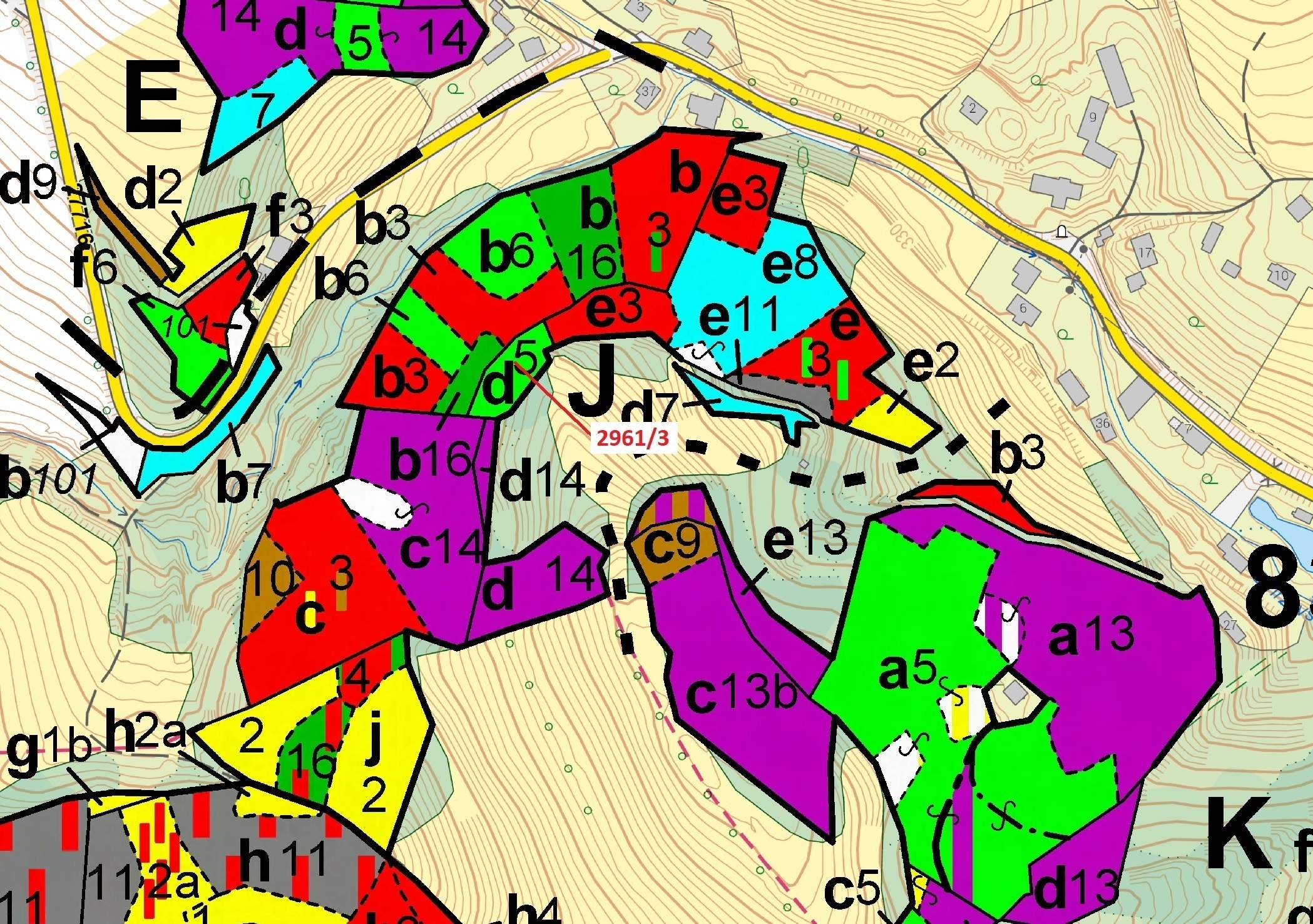 Lesní pozemek o výměře 1217 m2, podíl 1/1, katastrální území Český Dub, obec Český Dub, obec s rozší