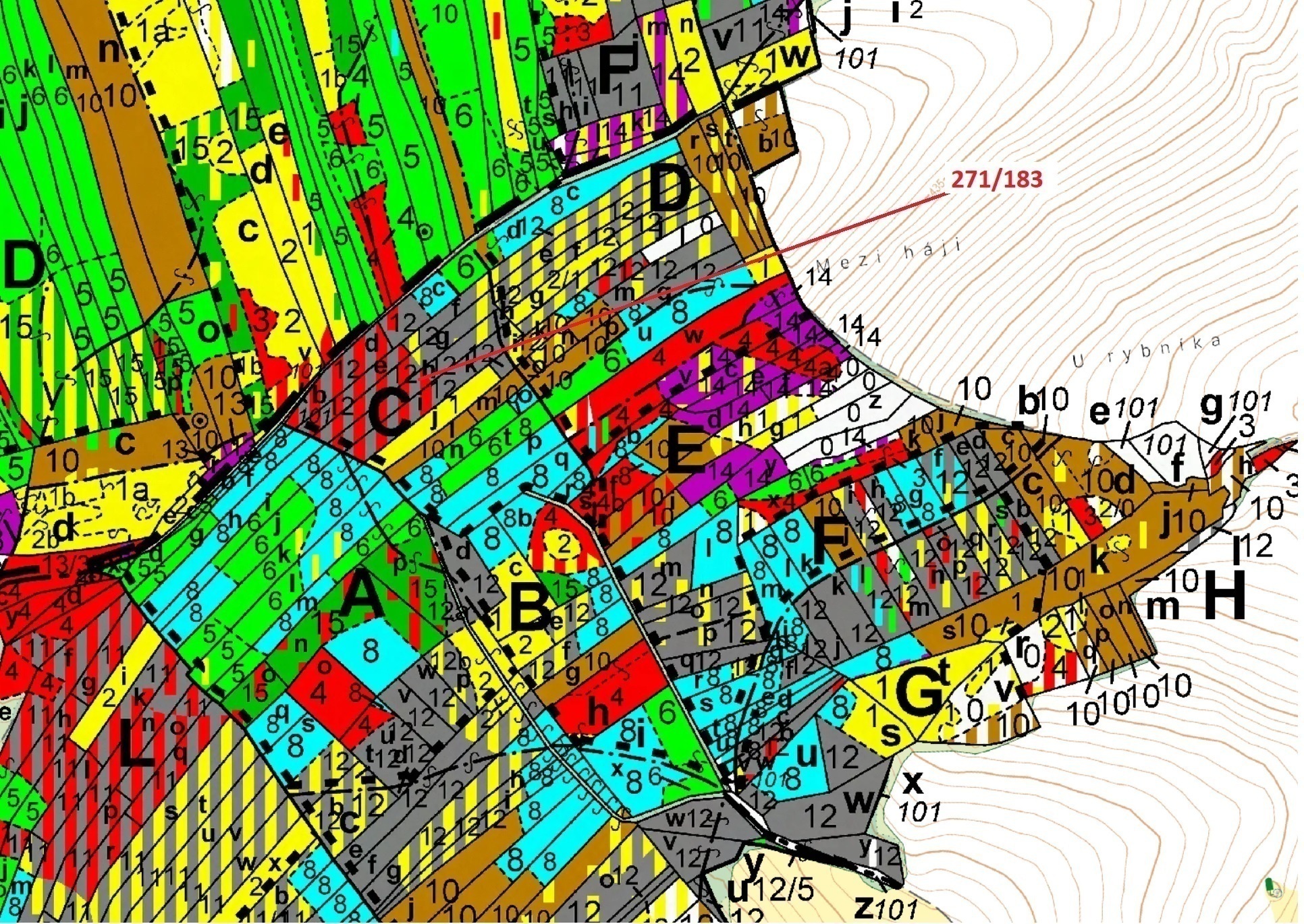 Lesní pozemek o výměře 2 398 m2, podíl 1/1, katastrální území Milavče, obec Milavče, obec s rozšířen