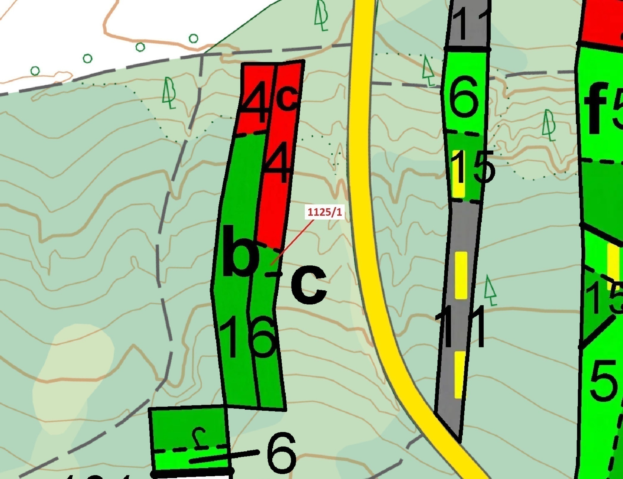 Lesní pozemek o výměře 1 988 m2, podíl 1/1, katastrální území Stvolny, obec Manětín, obec s rozšířen
