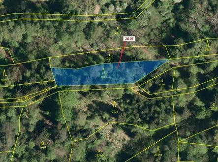 Prodej pozemku, les, 867 m²