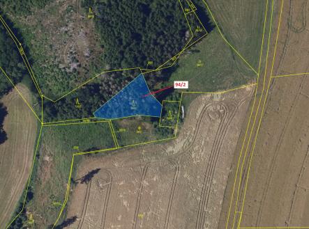 Prodej pozemku, les, 909 m²