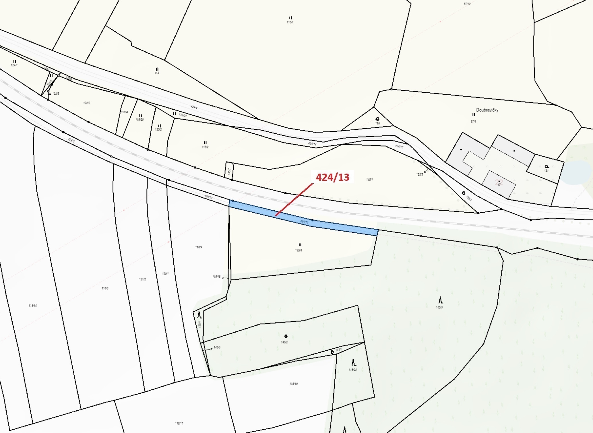 Ostatní plocha o výměře 392 m2, podíl 1/1, katastrální území Horní Nerestce, obec Nerestce, obec s r