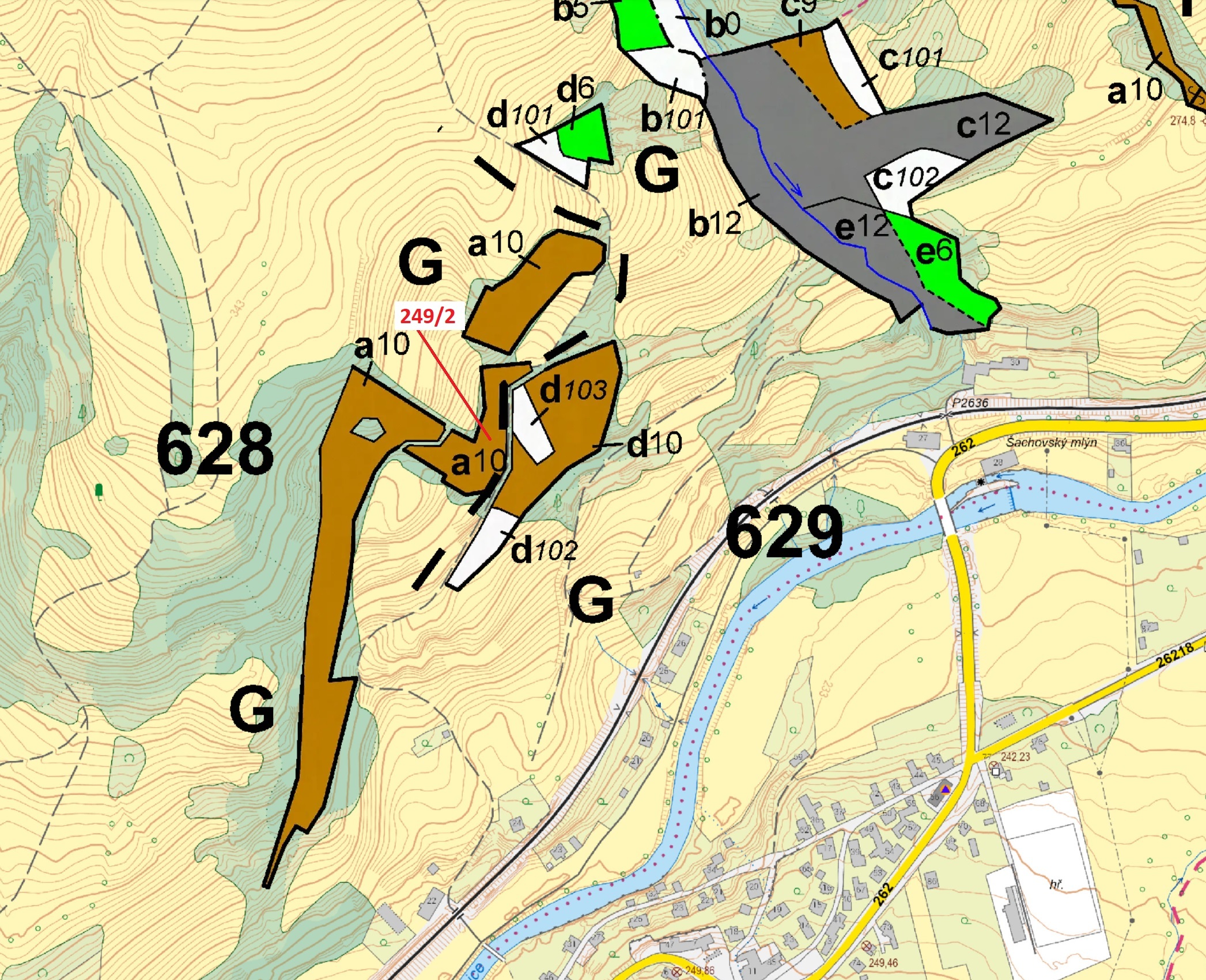 Lesní pozemek o výměře 4192 m2, podíl 1/1, katastrální území Starý Šachov, obec Starý Šachov, obec s