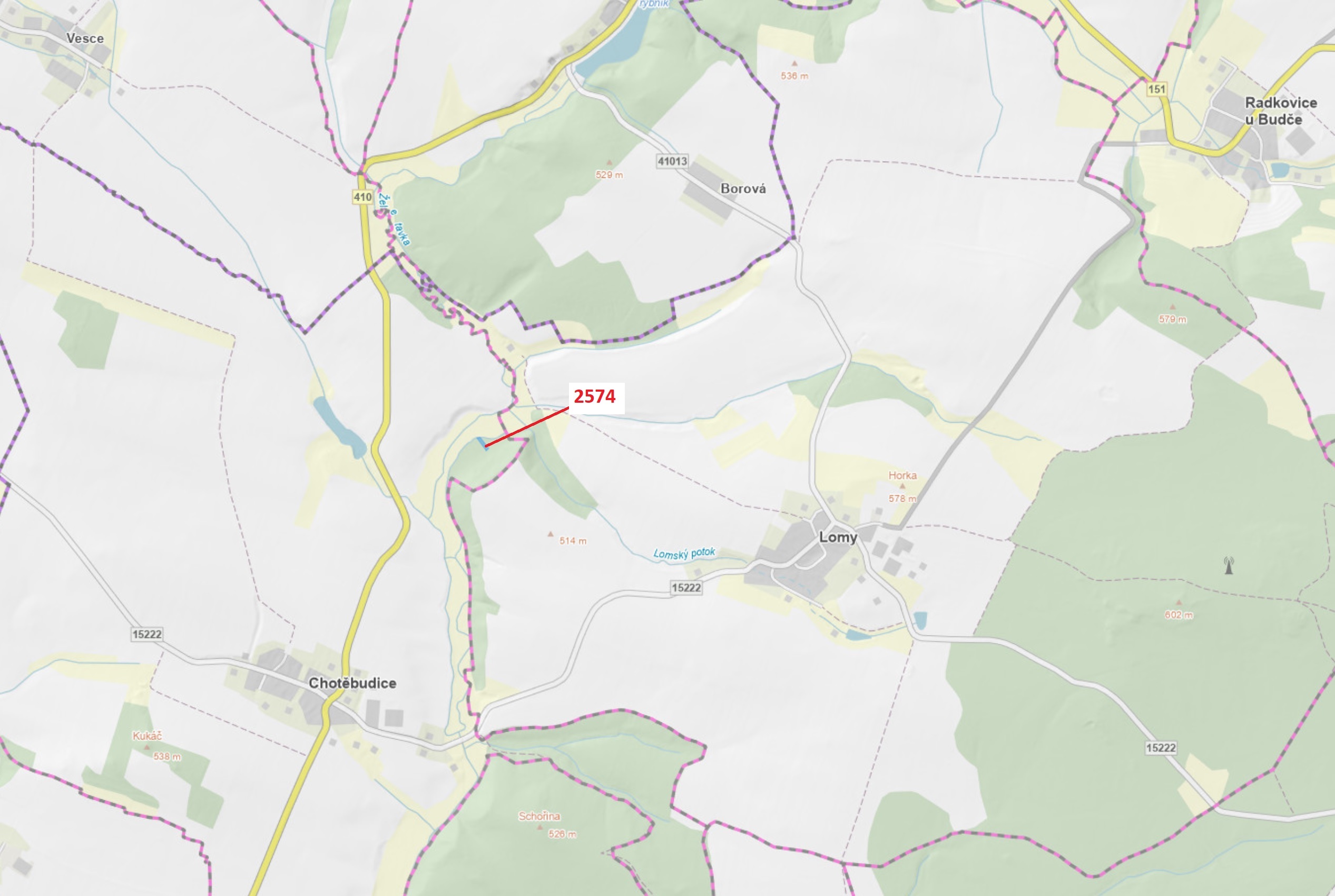 Lesní pozemek o výměře 782 m2, podíl 1/1, katastrální území Chotěbudice, obec Chotěbudice, obec s ro