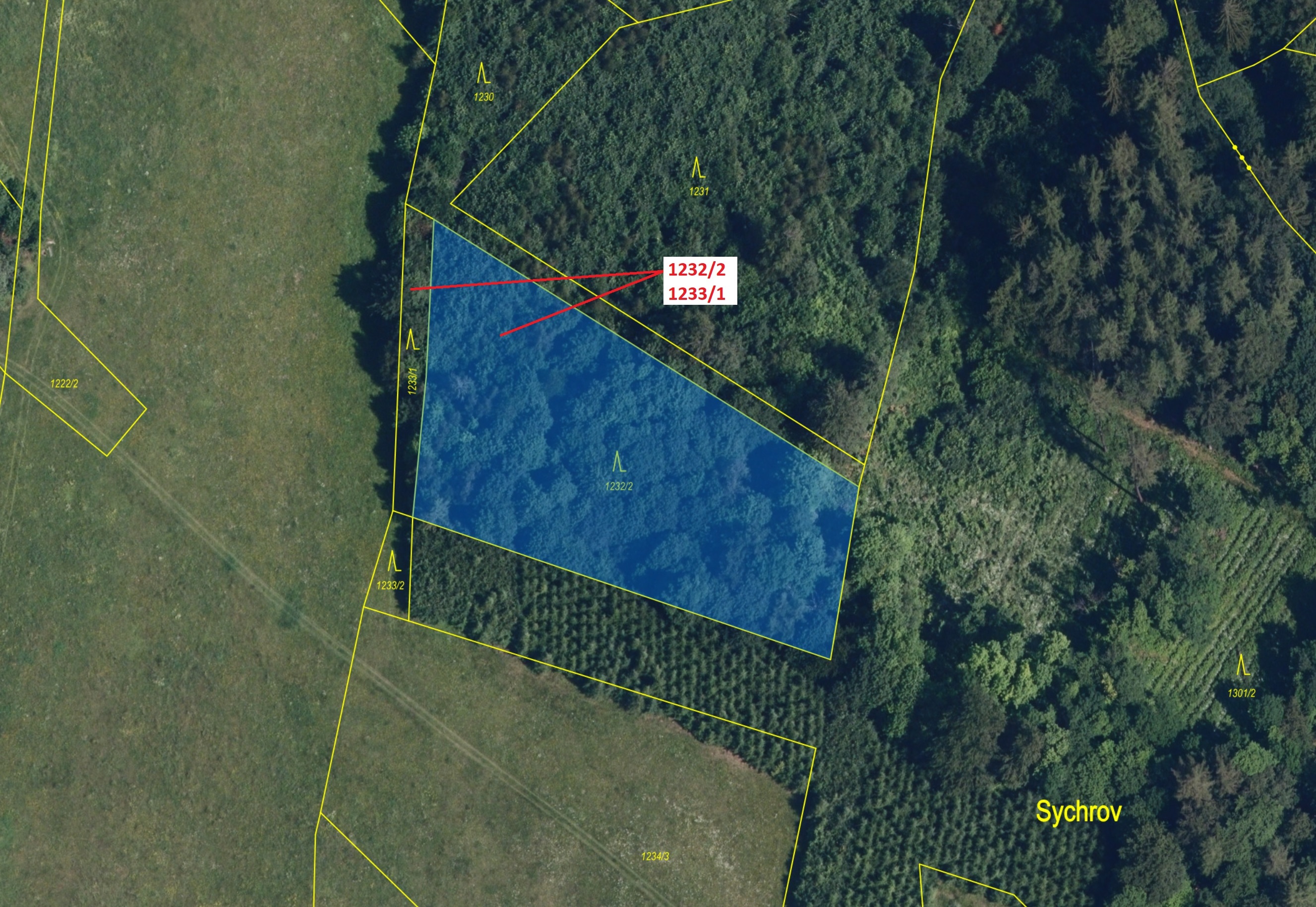 Lesní pozemek o výměře 4514 m2, podíl 1/1, katastrální území Horní Studénky, obec Horní Studénky, ob