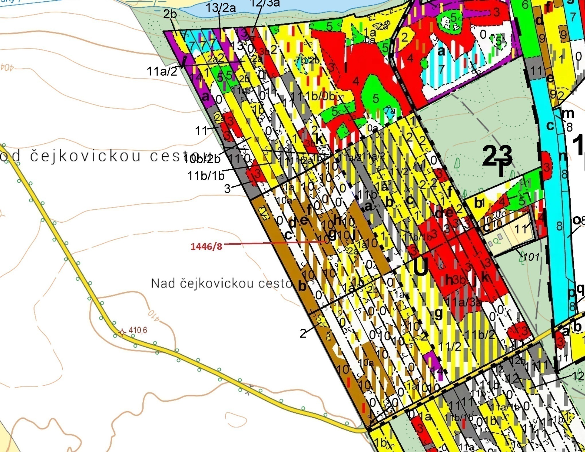 Lesní pozemek o výměře 20 146 m2, podíl 1/1, katastrální území Břehov, obec Břehov, obec s rozšířeno